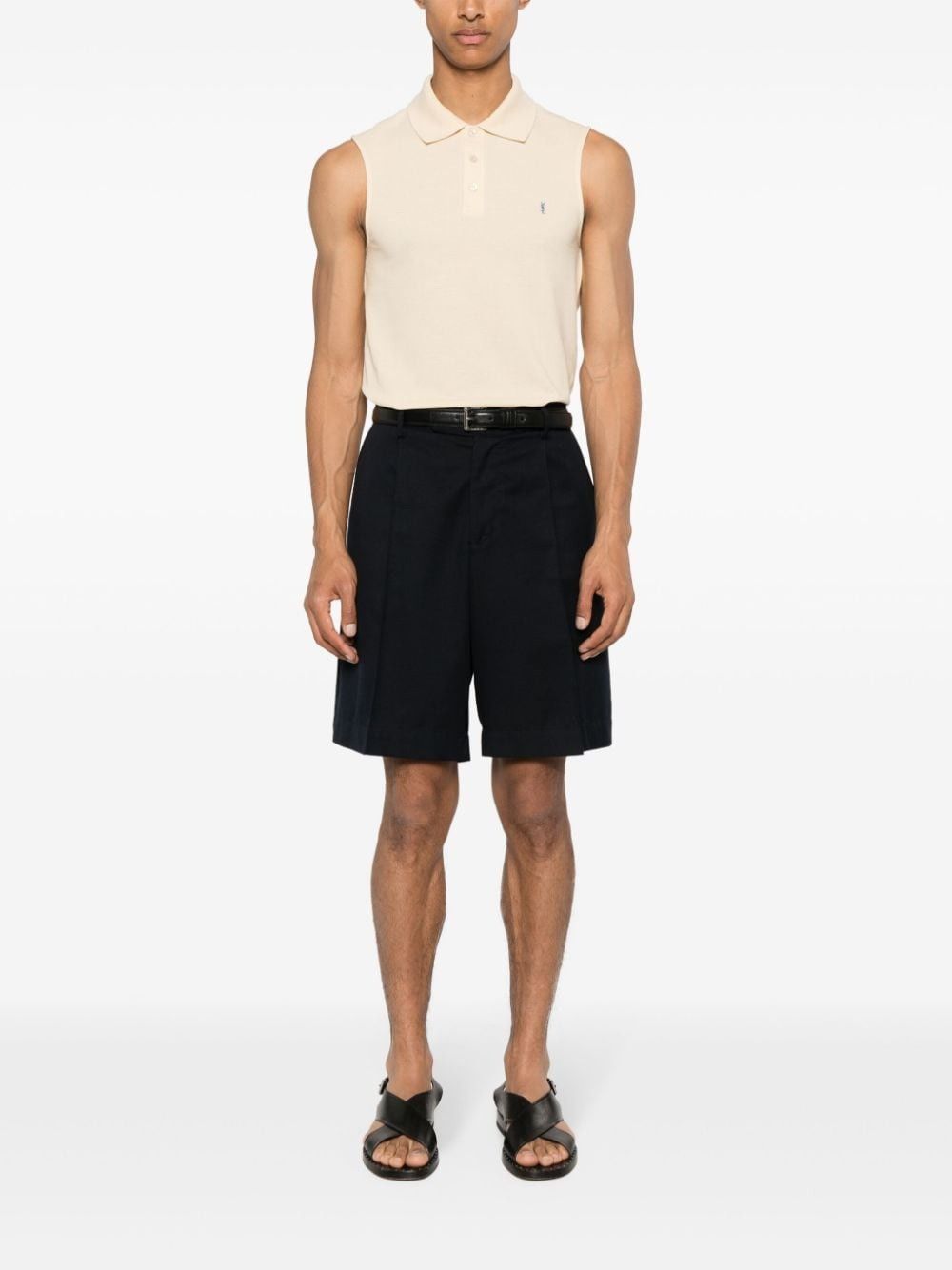 Saint Laurent Paris o1s1wg110325 775377 Cassandre Polo Tank Top in Piqué Size US M / EU 48-50 / 2 - 2 Thumbnail