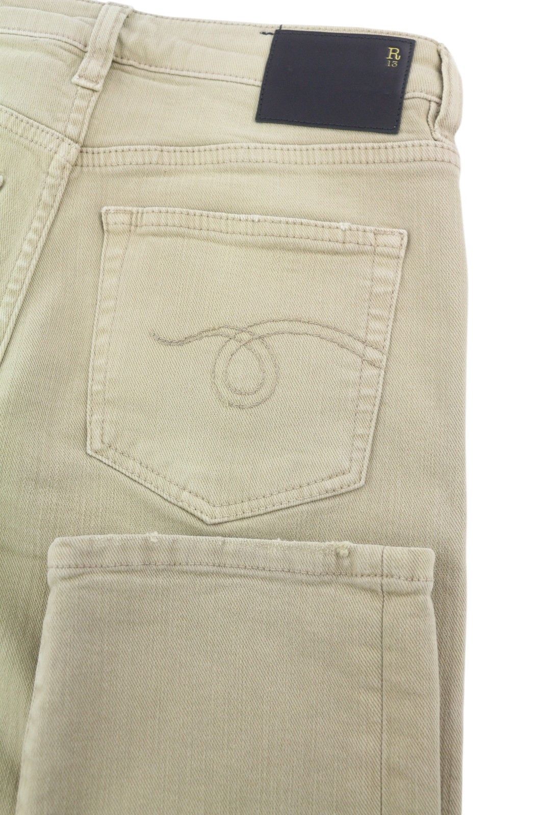 R13 W28 Beige Stretch Cropped Ankle Zip Jeans 88828 Size 28" / US 6 / IT 42 - 6 Thumbnail