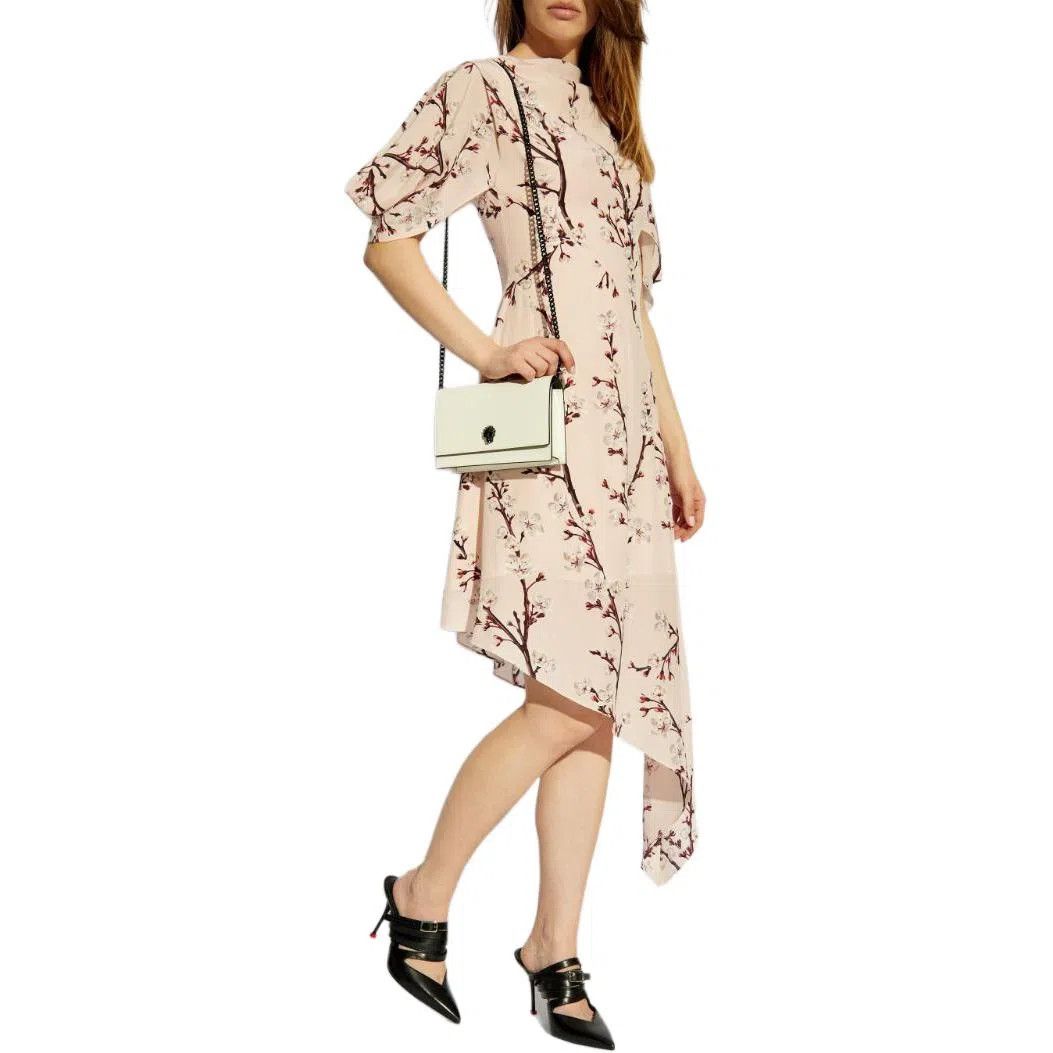 Alexander McQueen o1srvl11e0326 Blossom Asymmetric Midi Dress in Multicolor Size S / US 4 / IT 40 - 5 Thumbnail