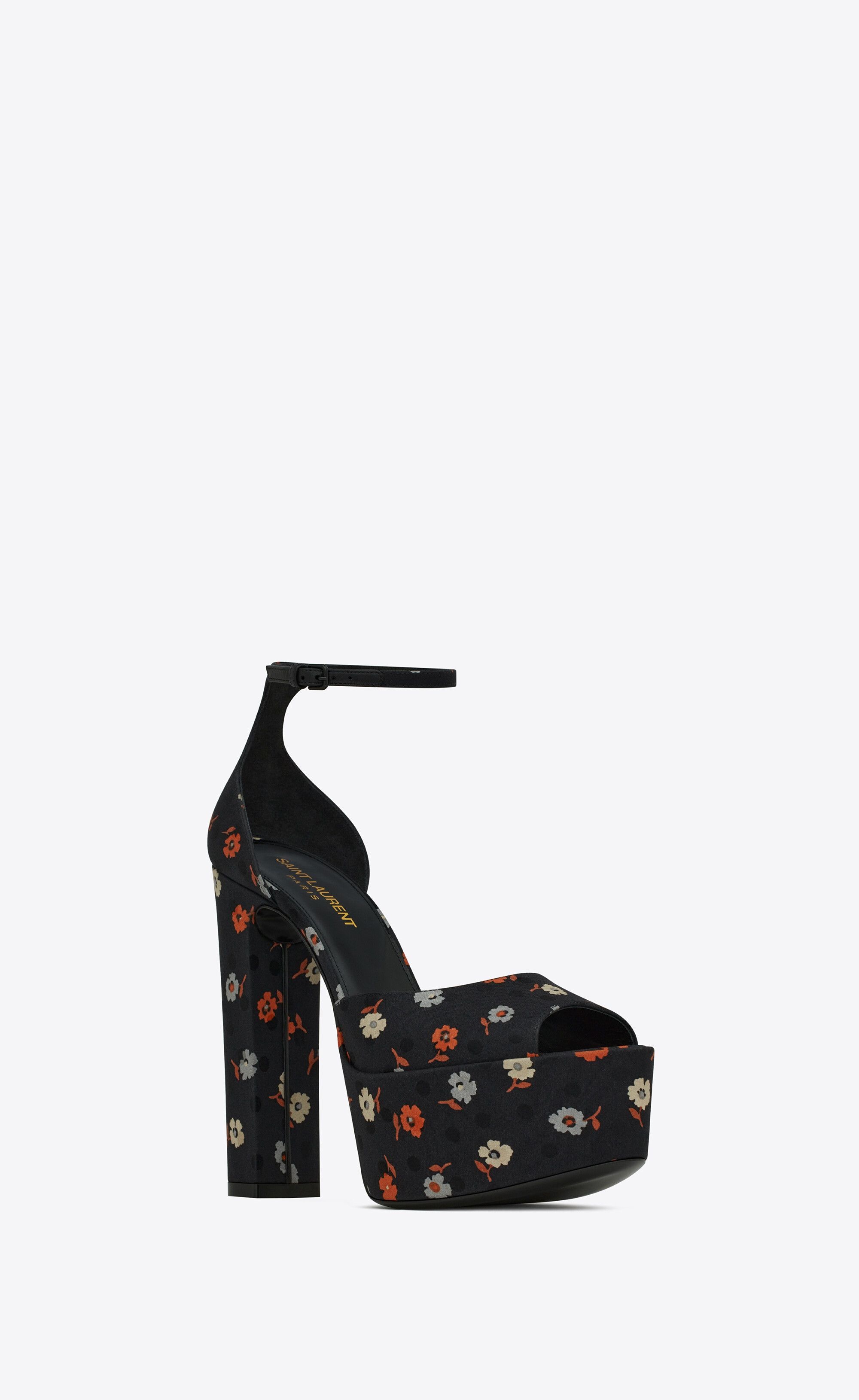Saint Laurent Paris o1bcso1str0125 Jodie Platform Sandals in Black Size US 12 / IT 42 - 2 Thumbnail