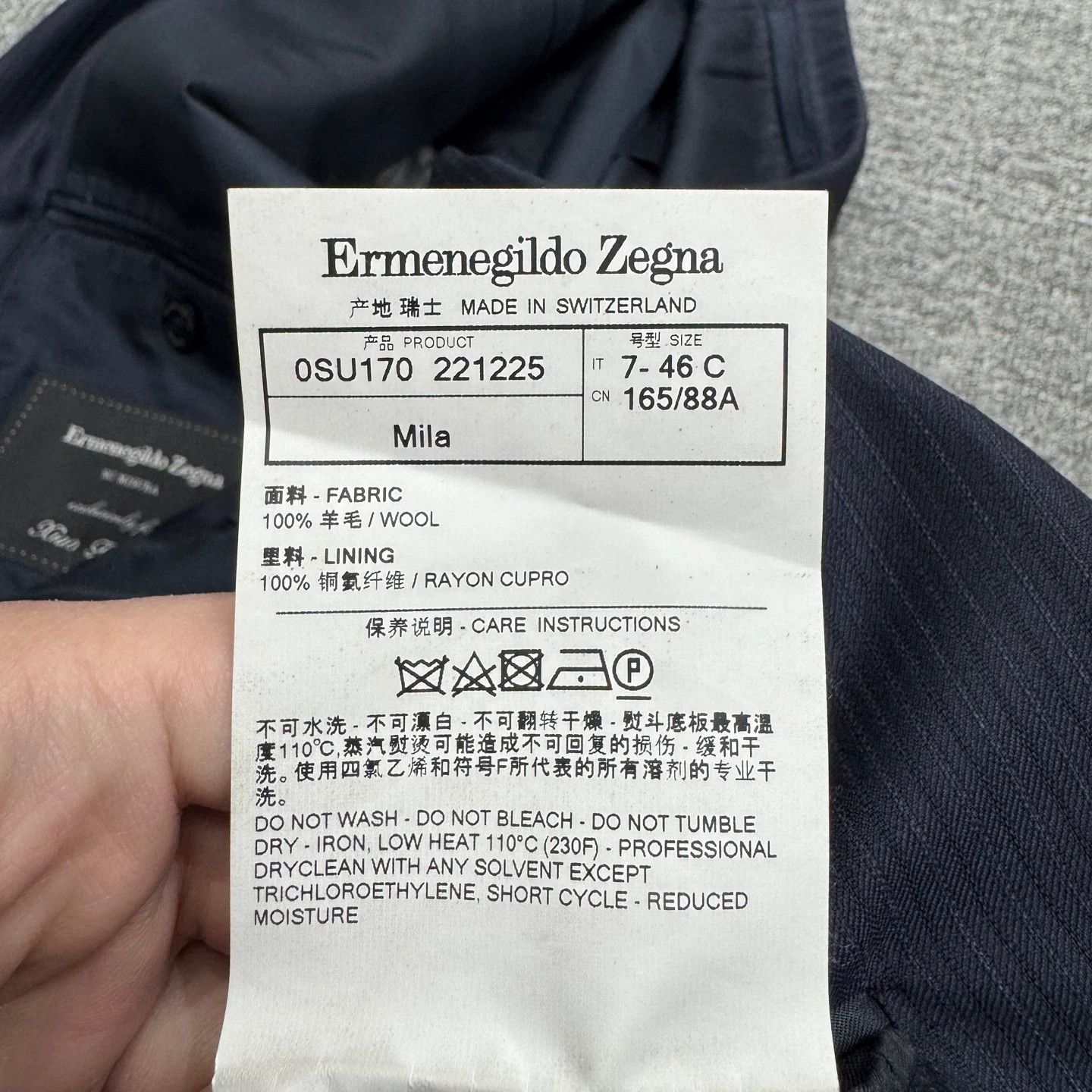 Ermenegildo Zegna Zegna Su Misura Wool Suit Jacket 46 99 New Size 46S - 4 Thumbnail