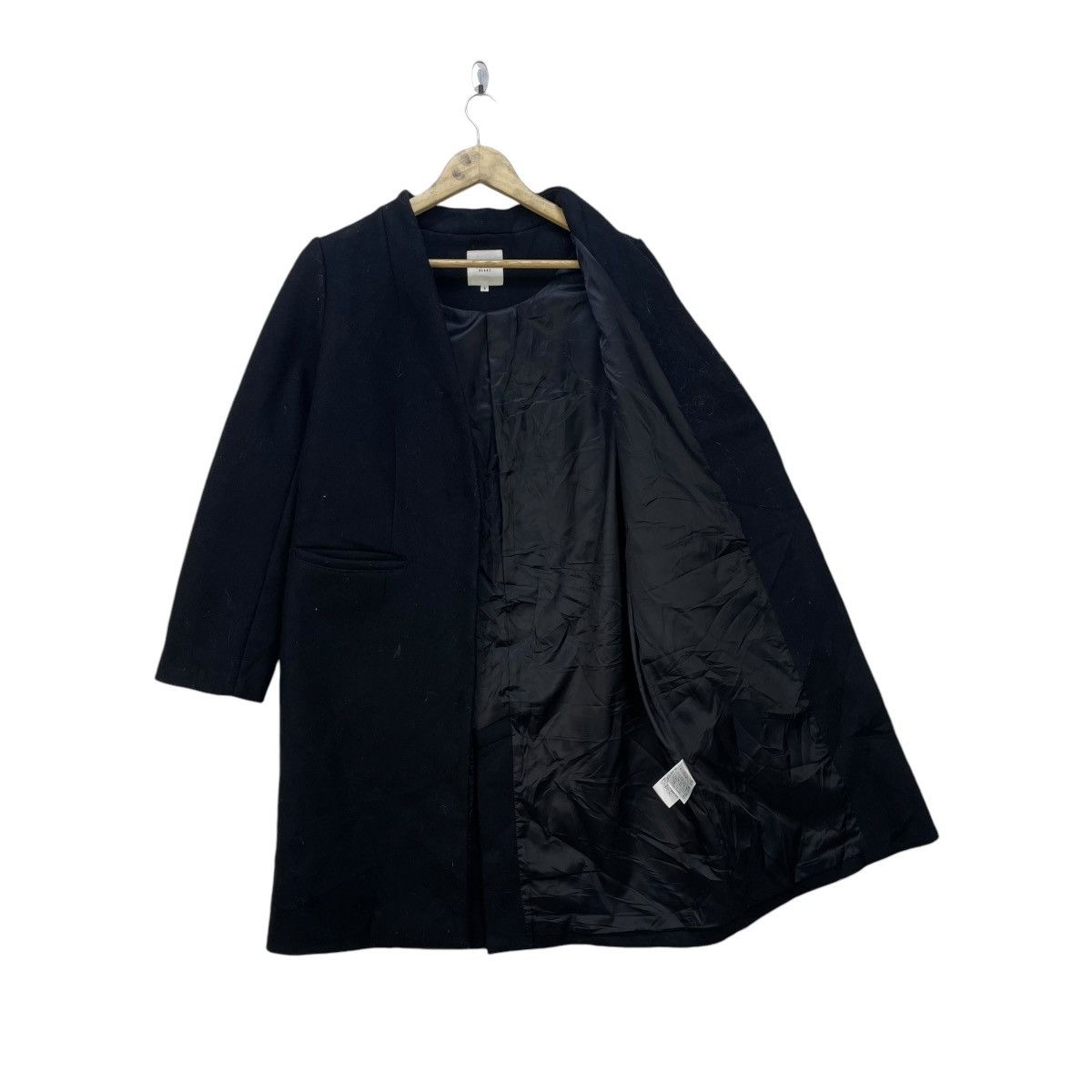 Beams Plus × Yohji Yamamoto 💥Vintage Beams Heart Japan Collar Less Long Coat Wool Jacket Size S / US 4 / IT 40 - 1 Thumbnail