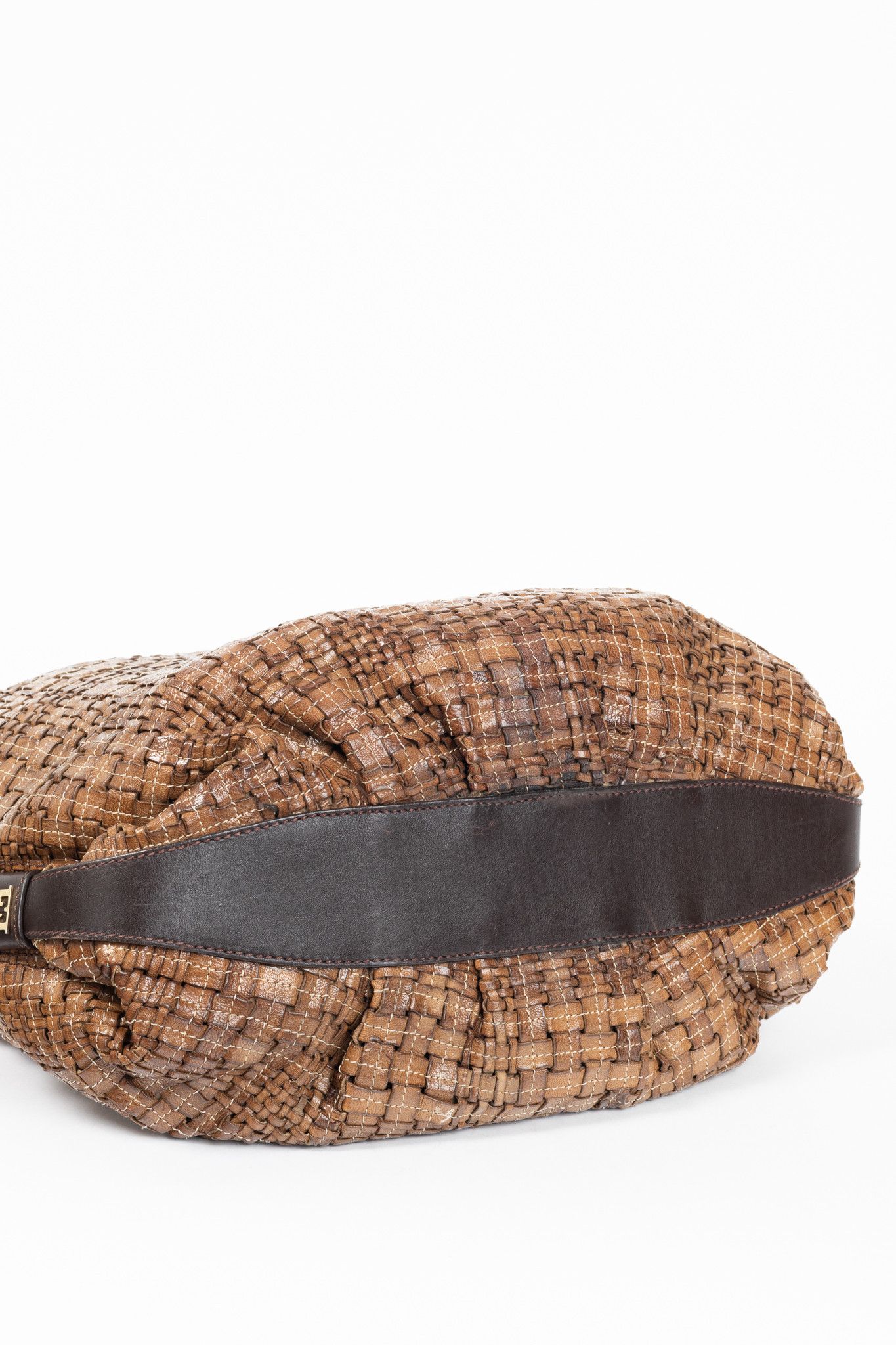 Escada Escada SS/14 Brown Woven-Leather Hobo Size ONE SIZE - 5 Thumbnail