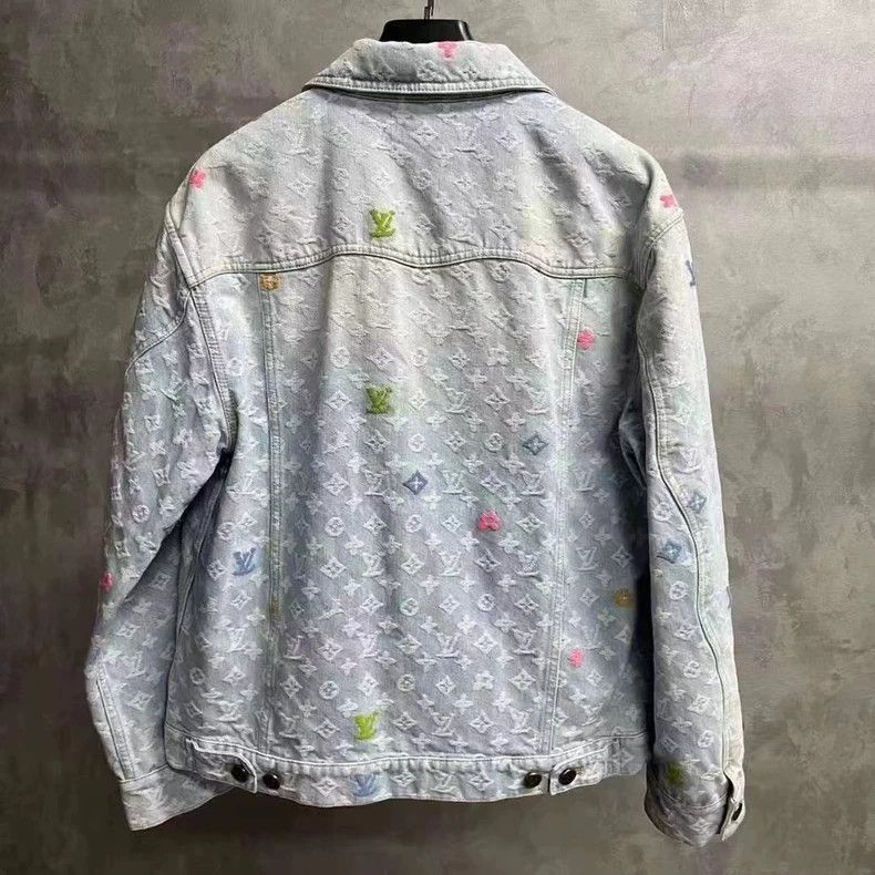 Louis Vuitton LOUIS VUITTON Blue Tyler full logo denim jacket 2501-Nexta Size US M / EU 48-50 / 2 - 5 Thumbnail