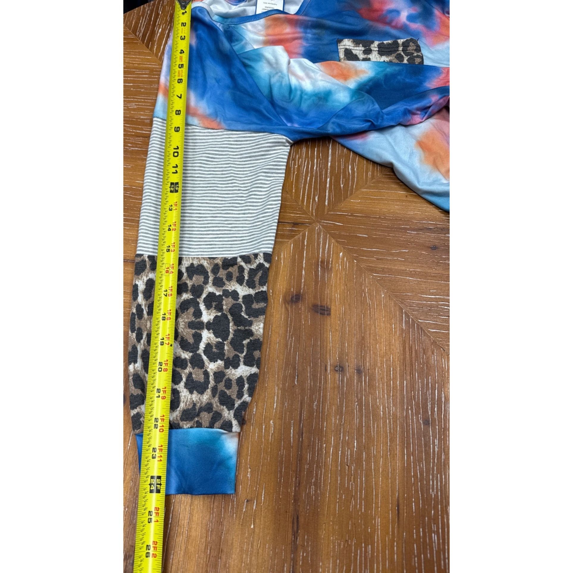 Other Tie-Dye Long Sleeve Top With Leopard Pocket & Striped Accent Size S / US 4 / IT 40 - 6 Thumbnail