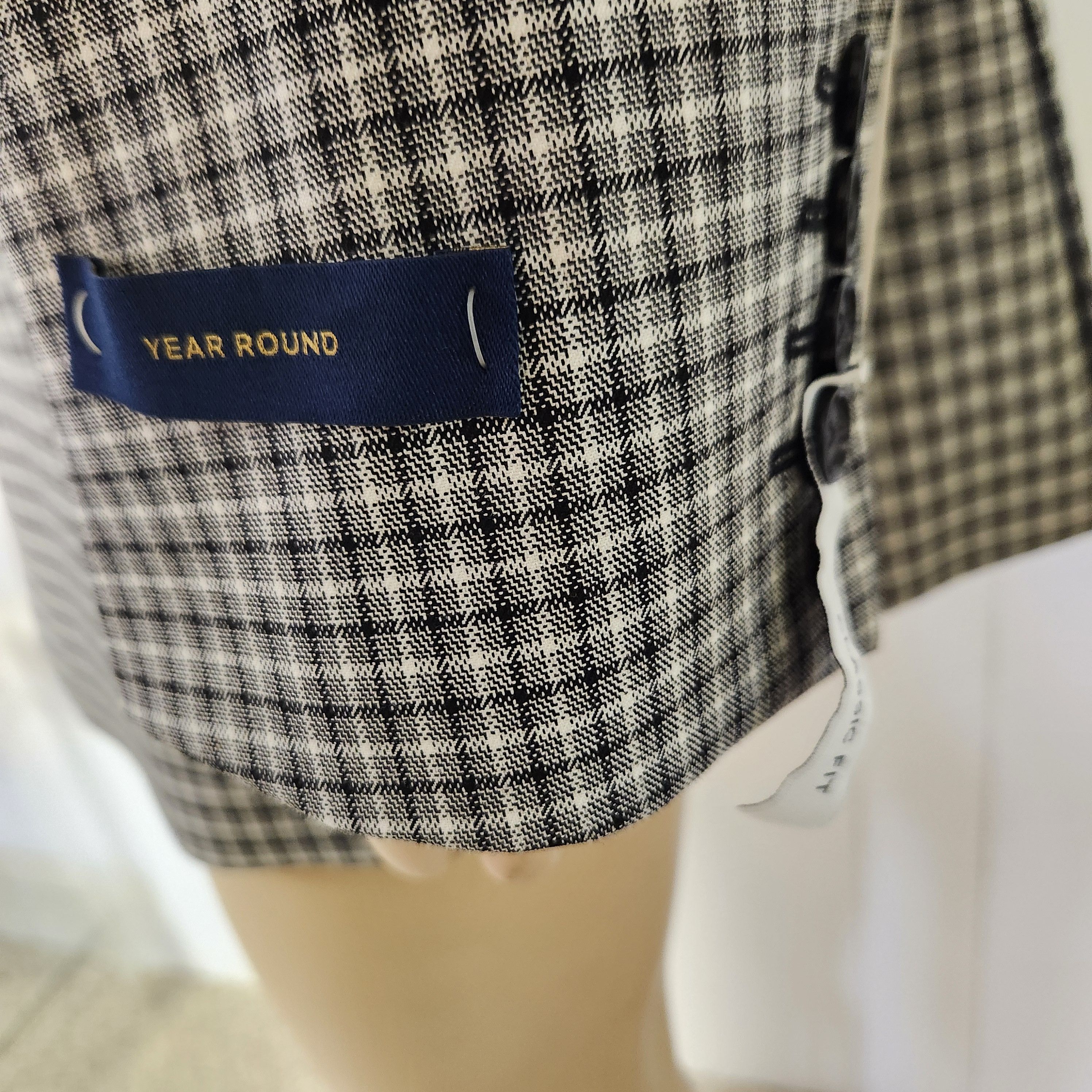 Stafford NWT Stafford sport coat 46R men's black white check Size 46R - 6 Thumbnail