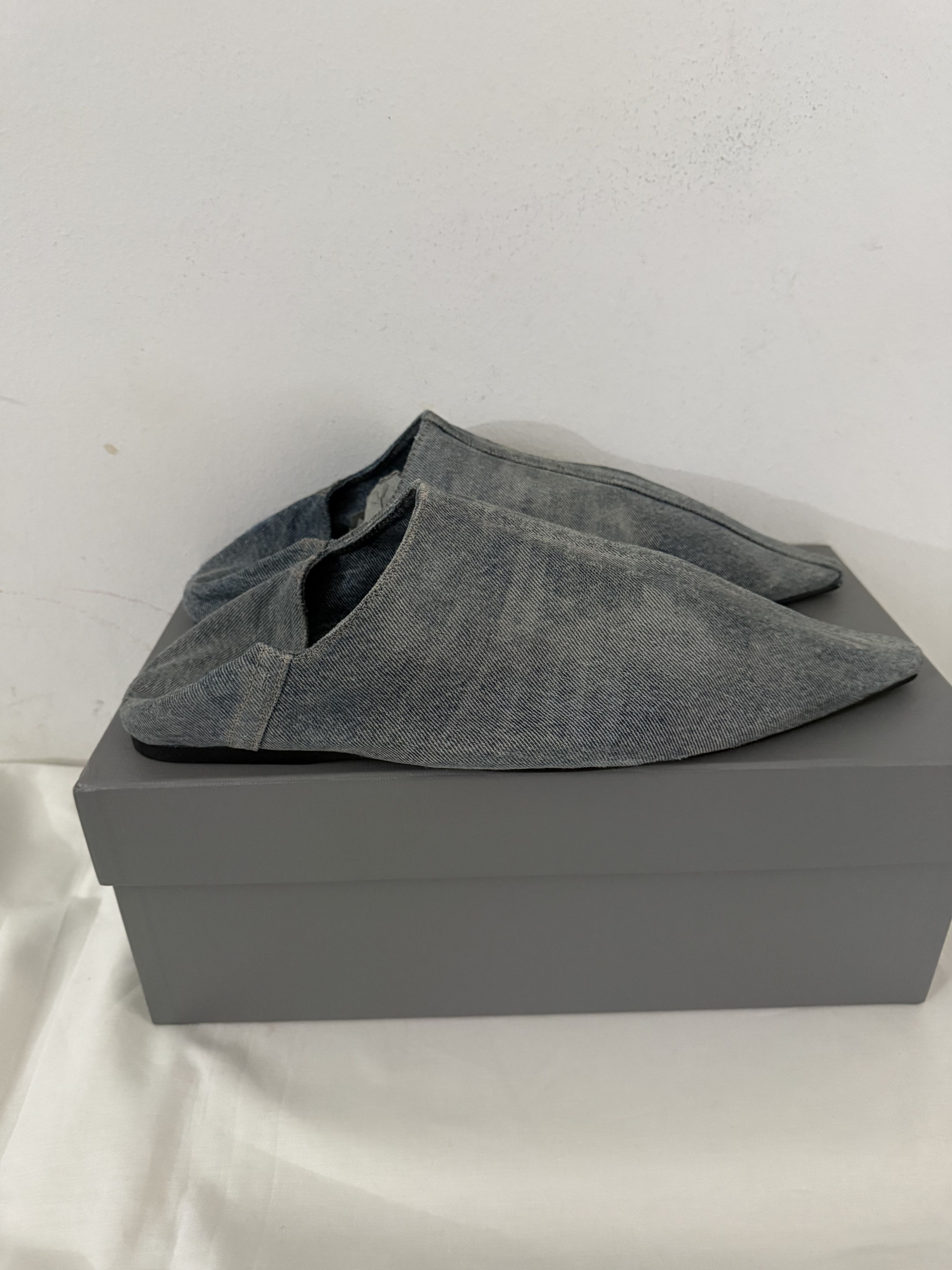 Balenciaga Calfskin Denim Babouche Mules Size US 7 / EU 40 - 5 Thumbnail