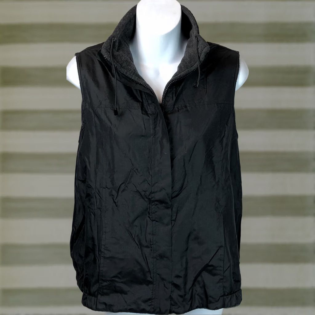 Vintage NWT Fuda Vest M 100% Silk Gray Blk Reversible Water Resistant Mock Neck Pockets Size M / US 6-8 / IT 42-44 - 1 Thumbnail