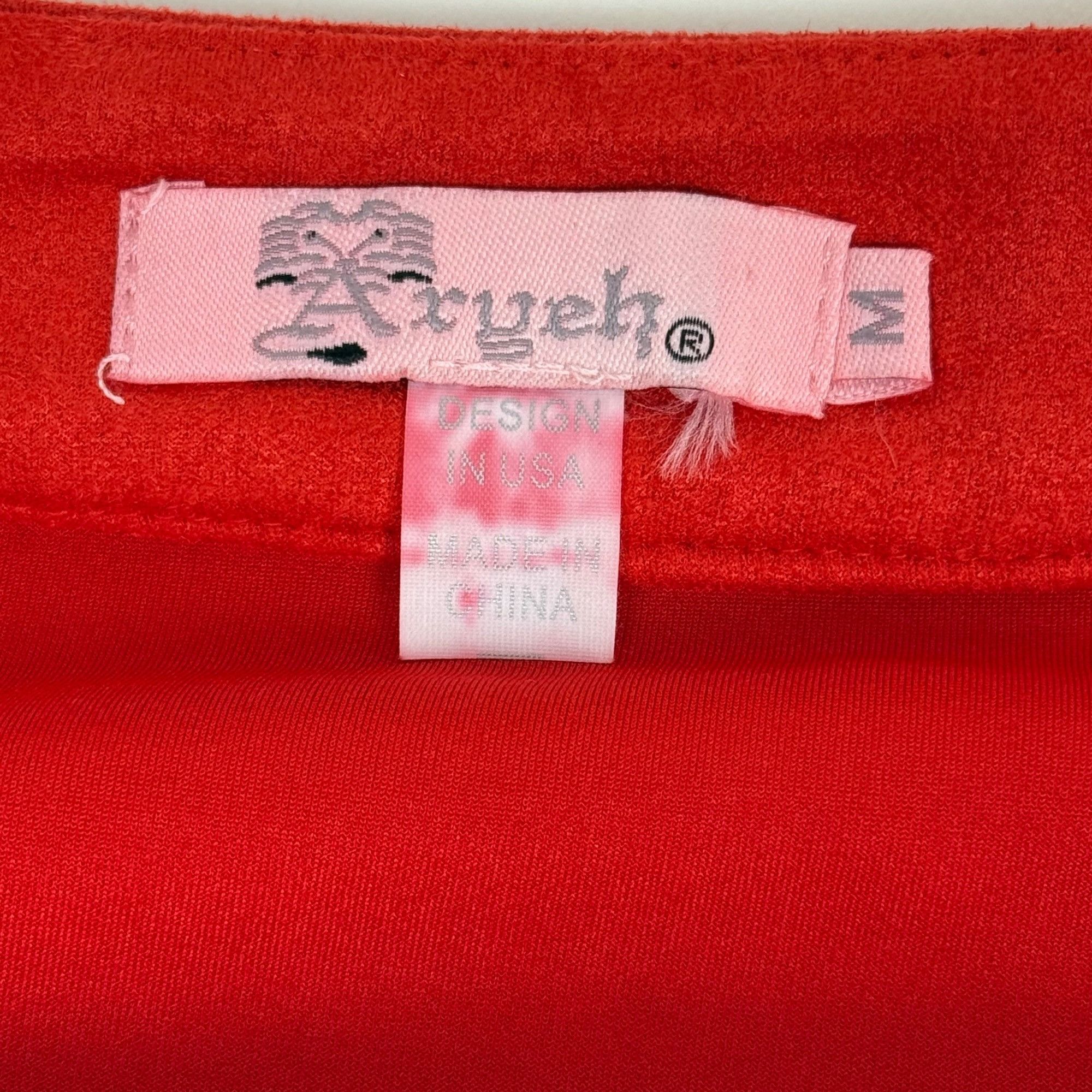 Other Aryeh Faux-Suede Mini Skirt Zip-Front A-Line Red Size M Size 30" / US 8 / IT 44 - 2 Thumbnail