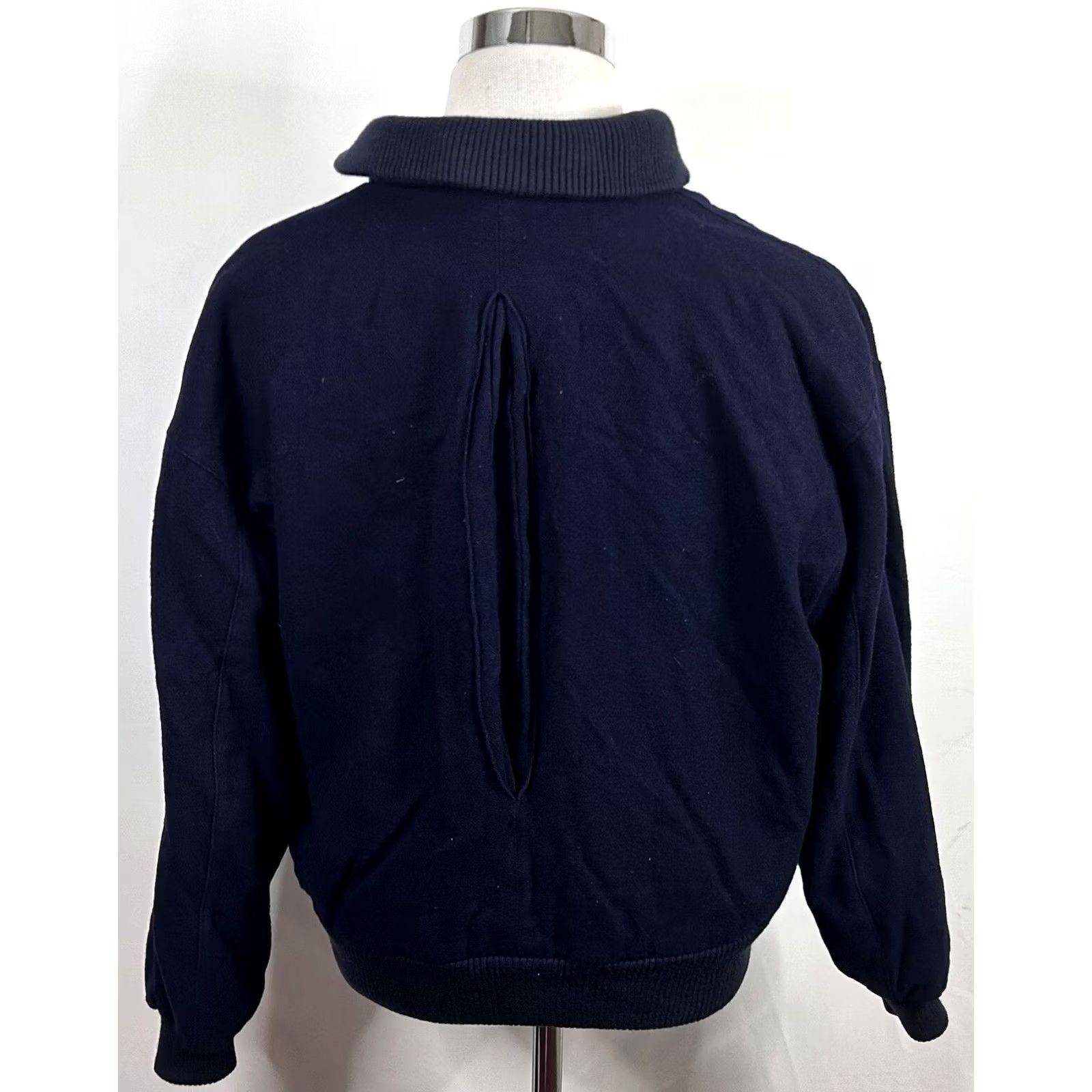 Vintage Lakeland Jacket Wool Navy Bomber Full Zip Flannel Lined Size 44 Mens Vintage Dark Blue Wool Blend Full Zip Bomber Jacket Size US S / EU 44-46 / 1 - 5 Thumbnail