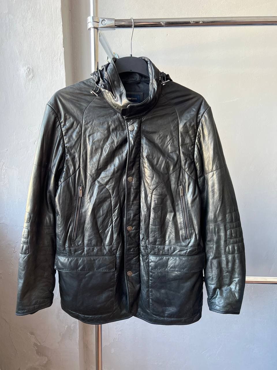 Ermenegildo Zegna ZEGNA SPORT CLASSIC BRUTAL MULTI-POCKET LEATHER JACKET COAT Size US L / EU 52-54 / 3 - 3 Thumbnail