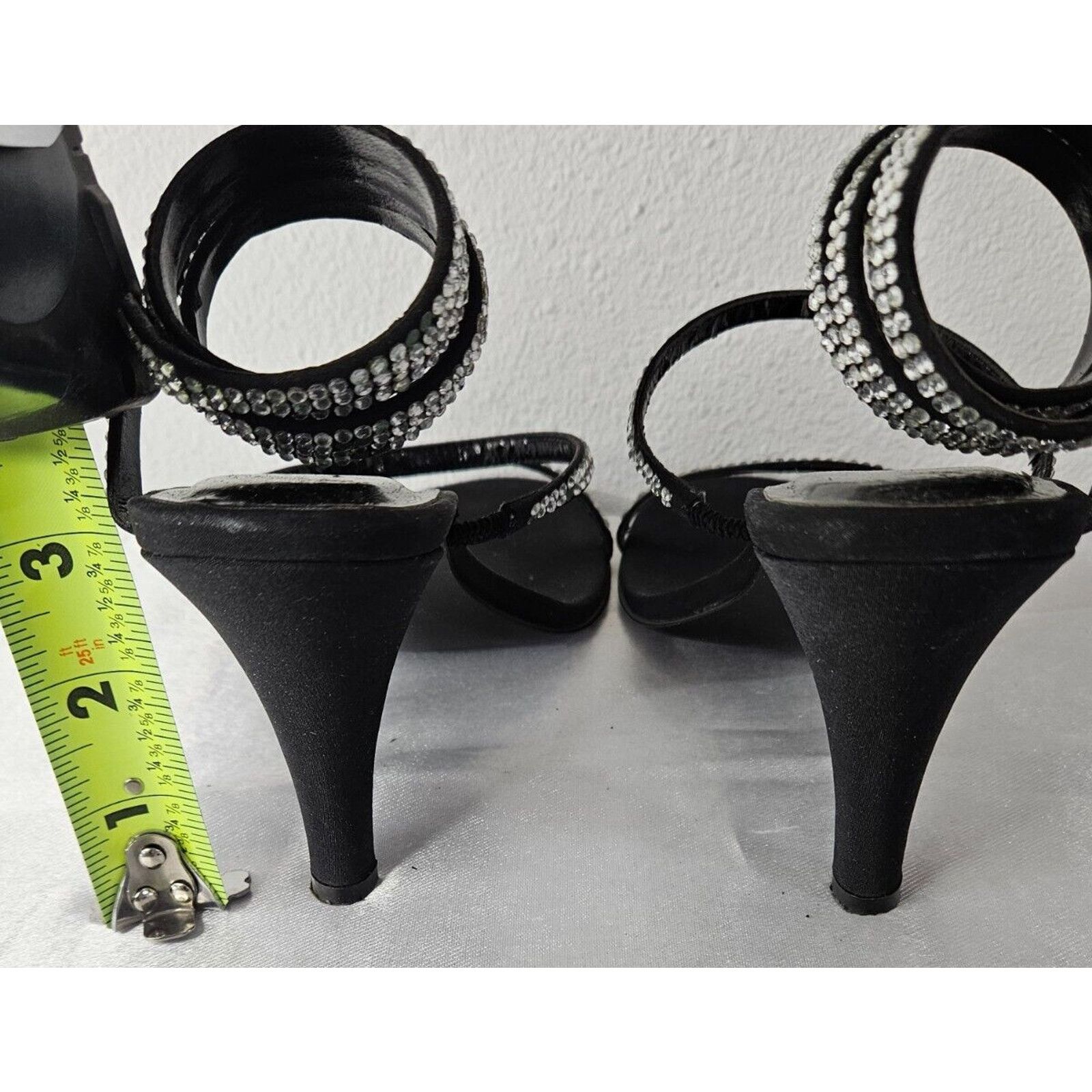 Other Valerie Stevens Charmer Black Rhinestone Women’s 7.5 Heels Size US 7.5 / IT 37.5 - 3 Thumbnail