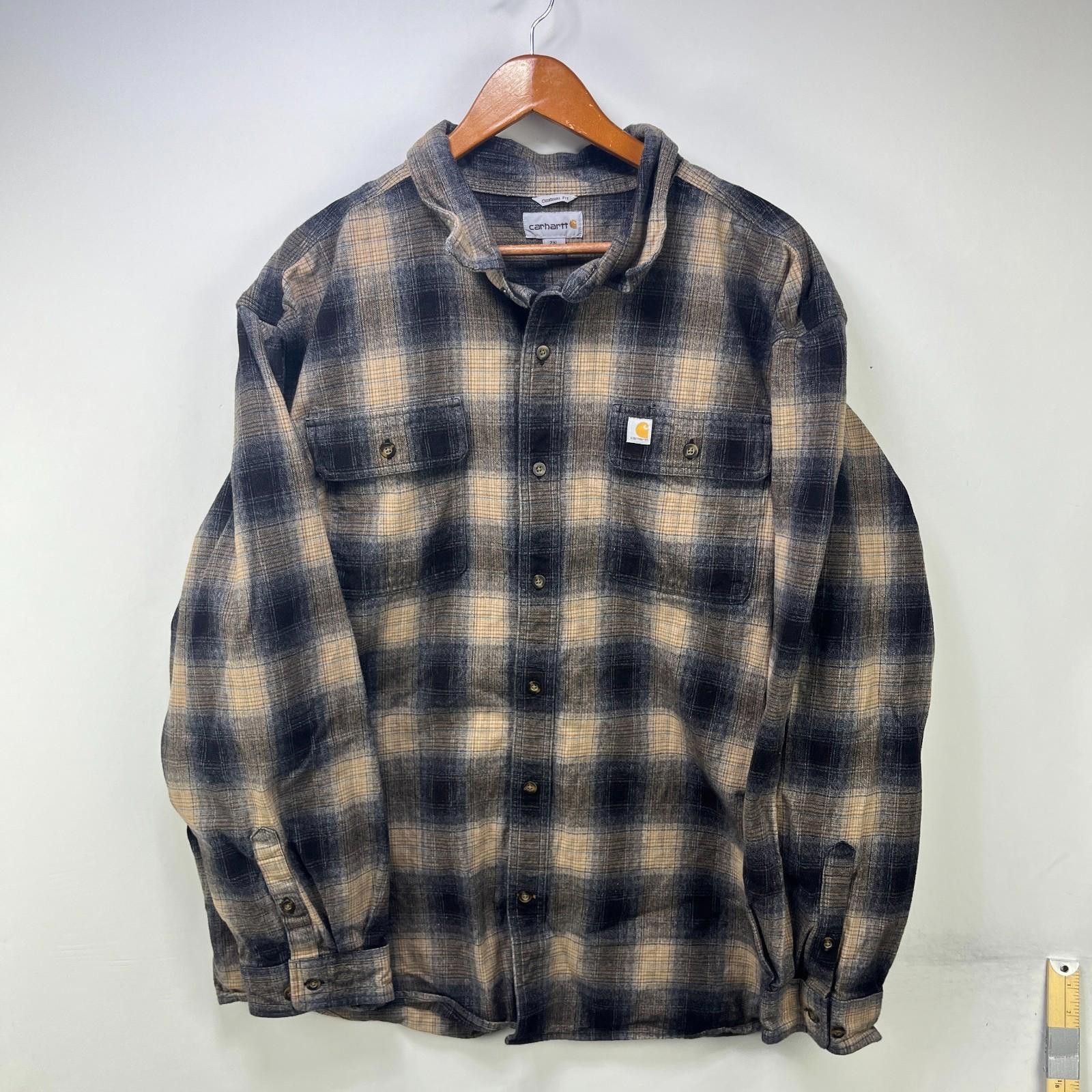 Carhartt Vintage Carhartt Flannel Plaid Button Up Shirt 2XL Size US XXL / EU 58 / 5 - 1 Thumbnail
