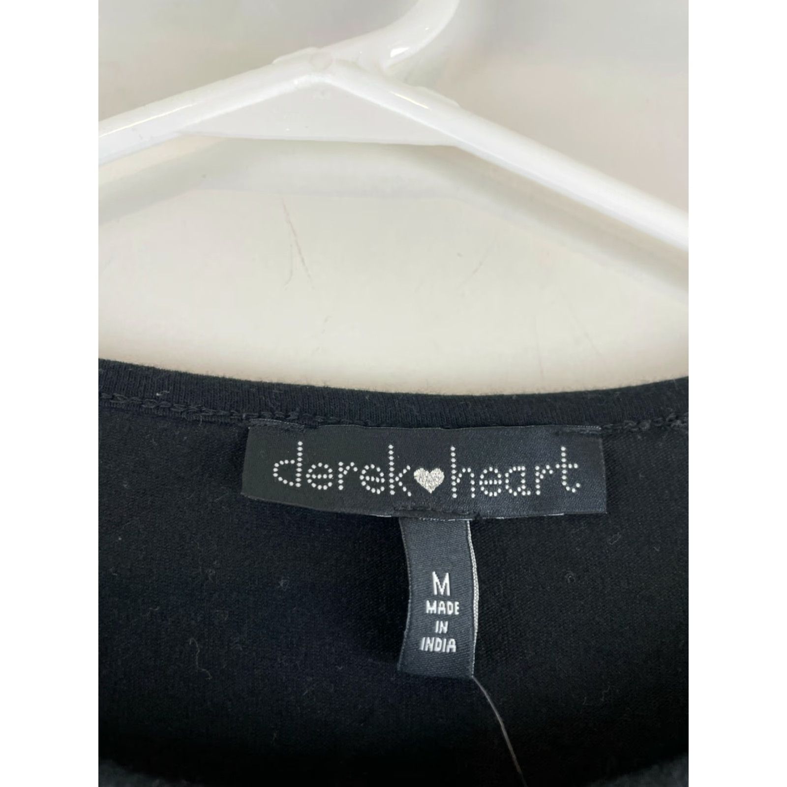 Vintage Derek Heart Shirt Ruched Medium Black Long Sleeve Cinch Drawstring Crewneck NWOT Ladies Shirt Size M / US 6-8 / IT 42-44 - 5 Thumbnail