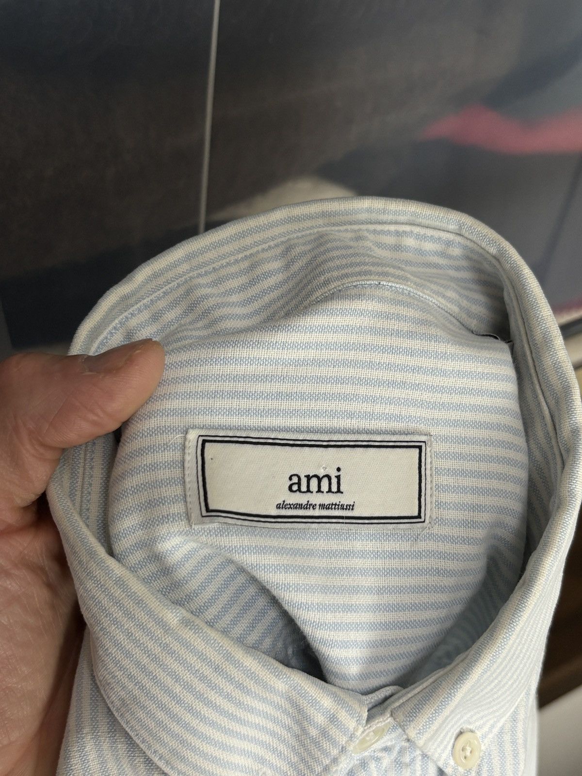 AMI AMI white-blue striped casual oxford shirt Size US S / EU 44-46 / 1 - 8 Thumbnail