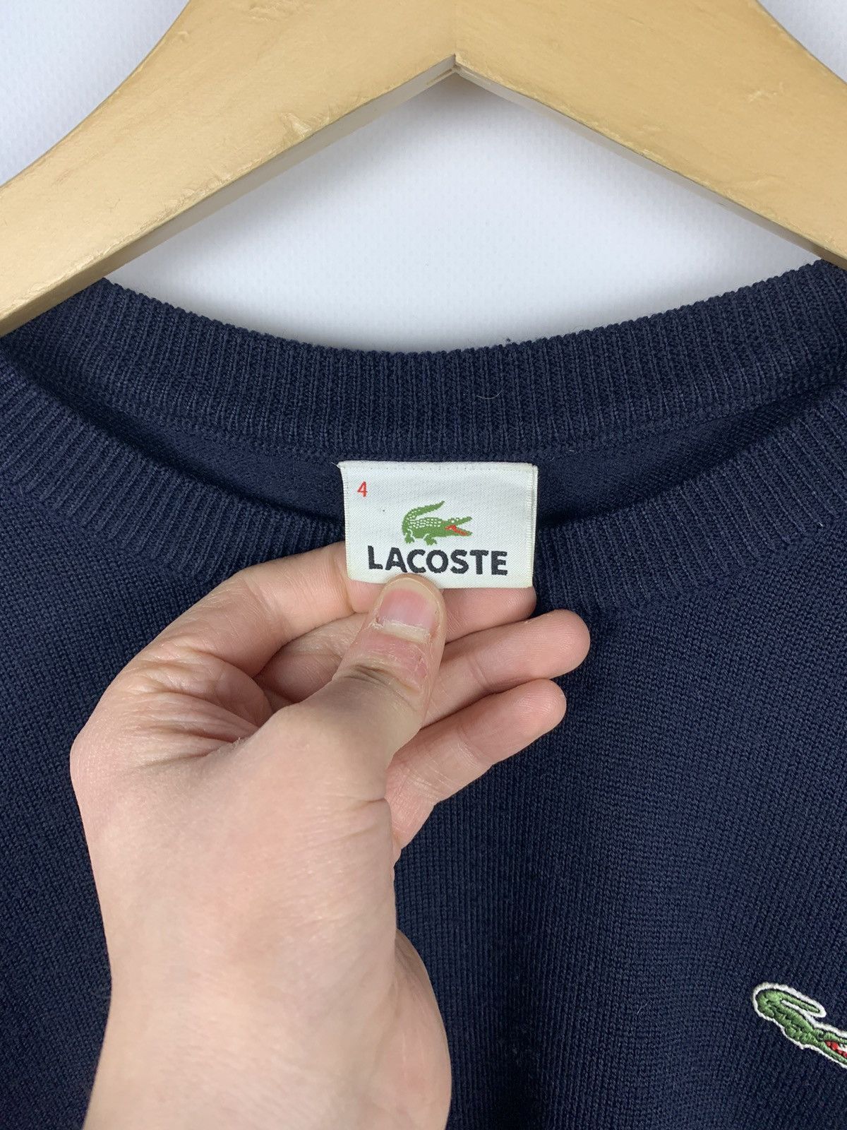 Lacoste × Vintage Vintage 90’s Lacoste Acrylic Wool Sweater Pullover Blue Y2K Size US L / EU 52-54 / 3 - 5 Thumbnail