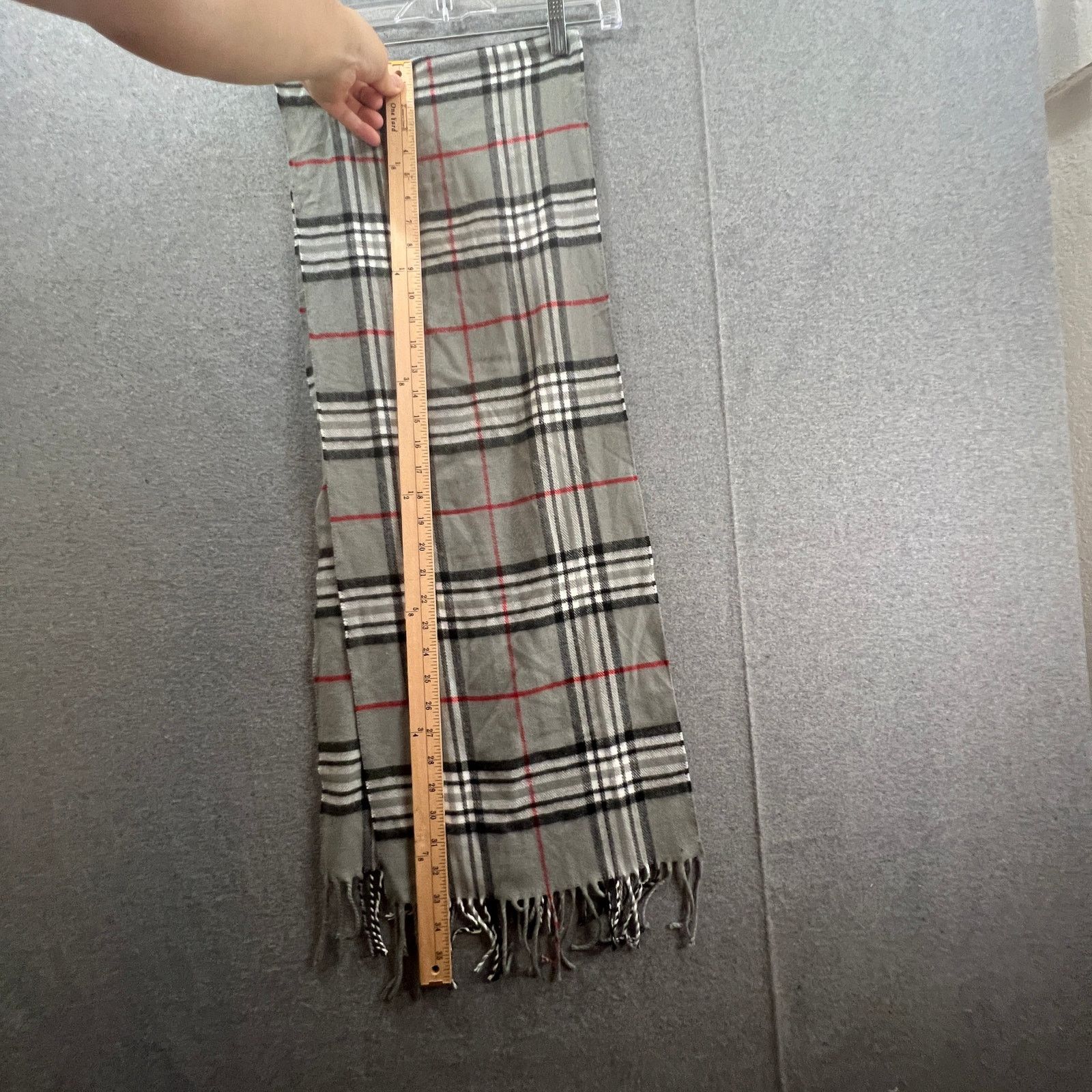 Other 100% Cashmere Gray Checked Scarf made in Scotland Size ONE SIZE - 4 Thumbnail