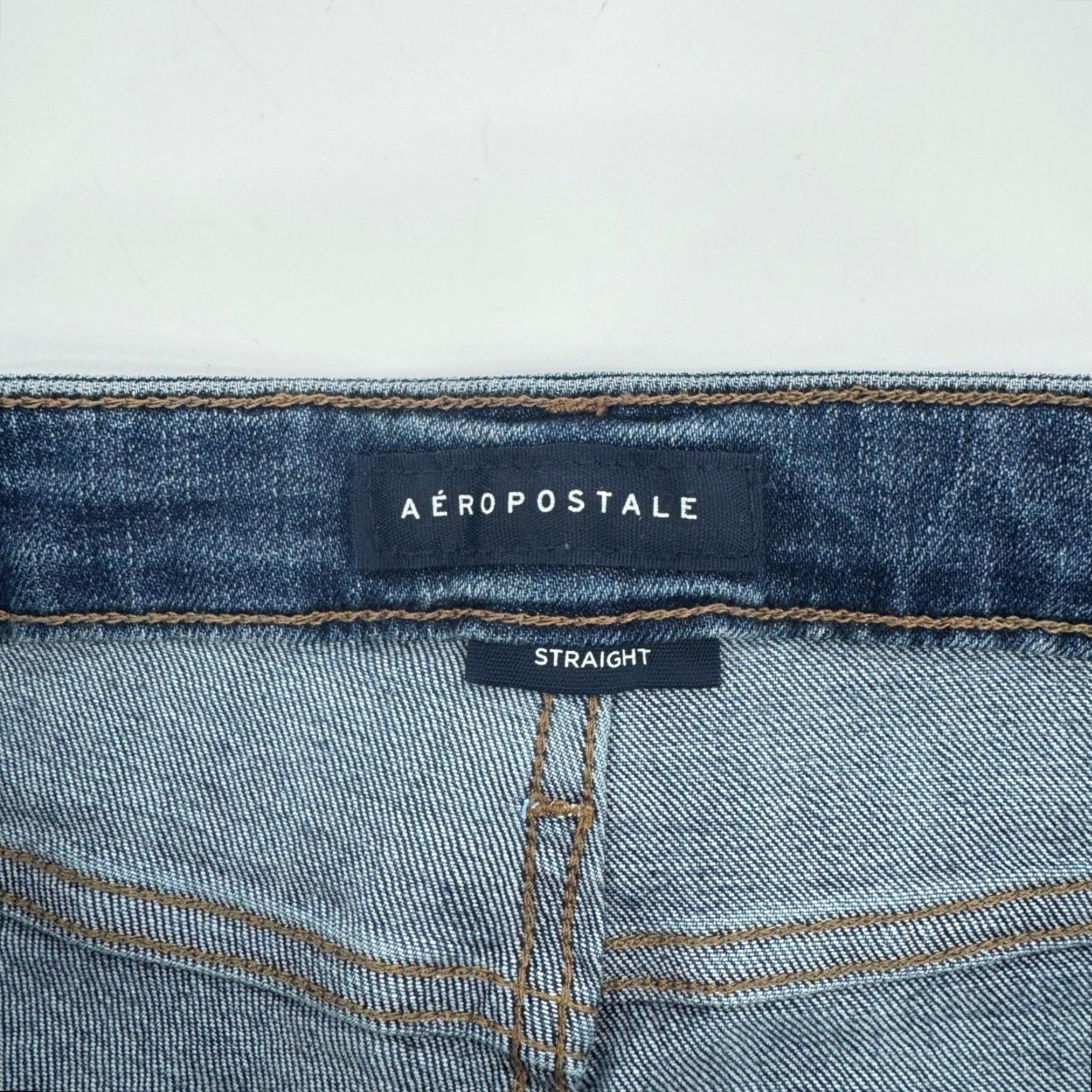 Aeropostale Aeropostale Jeans 28x30 Denim Straight Blue Light Wash NWT Mens Casual Classic 5-Pocket Distressed Stretch Size US 28 / EU 44 - 7 Thumbnail