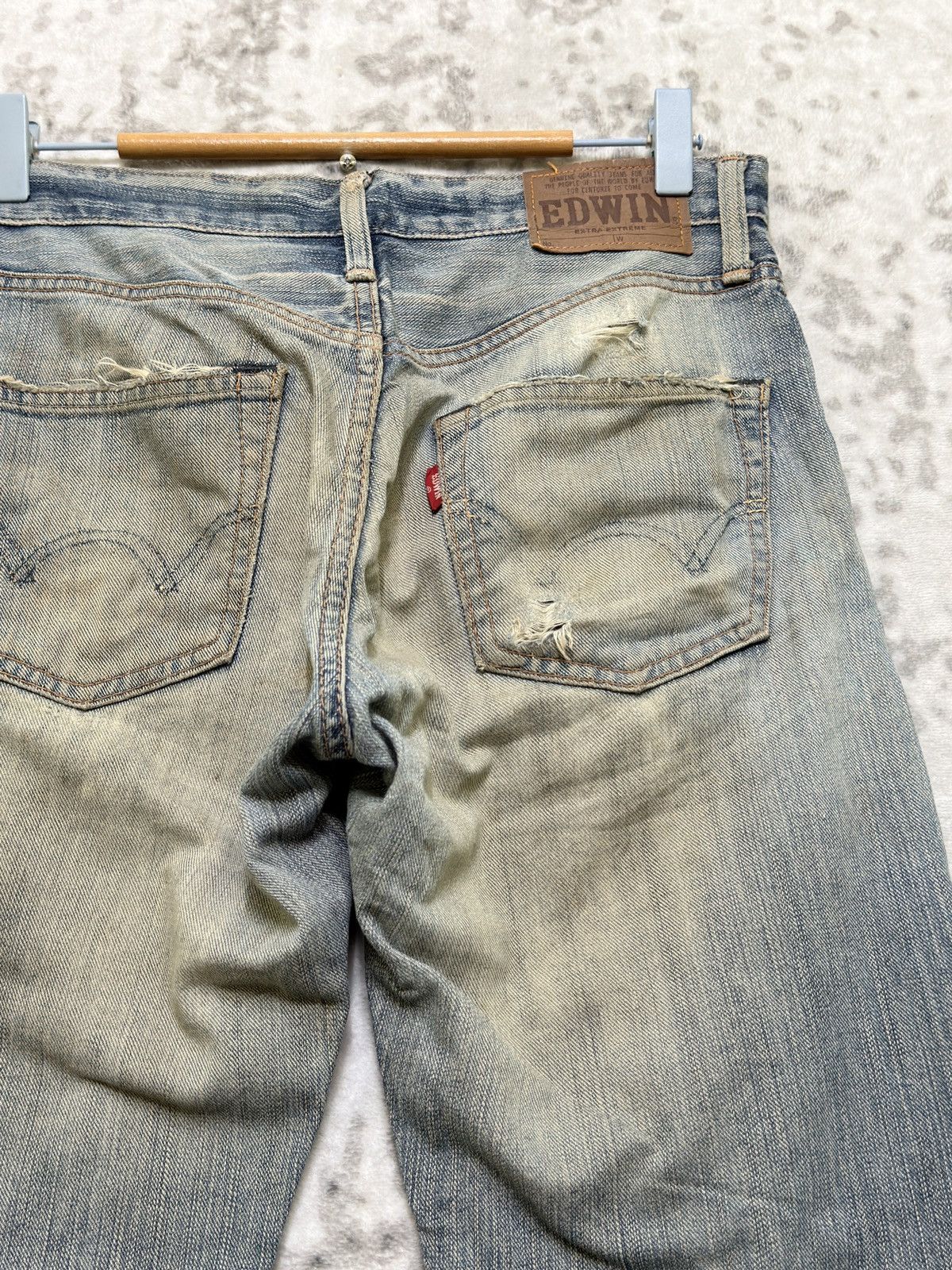 Edwin Edwin 503 Thrashed Mud Wash Jeans Extreme Distressed Denim Size US 28 / EU 44 - 10 Thumbnail