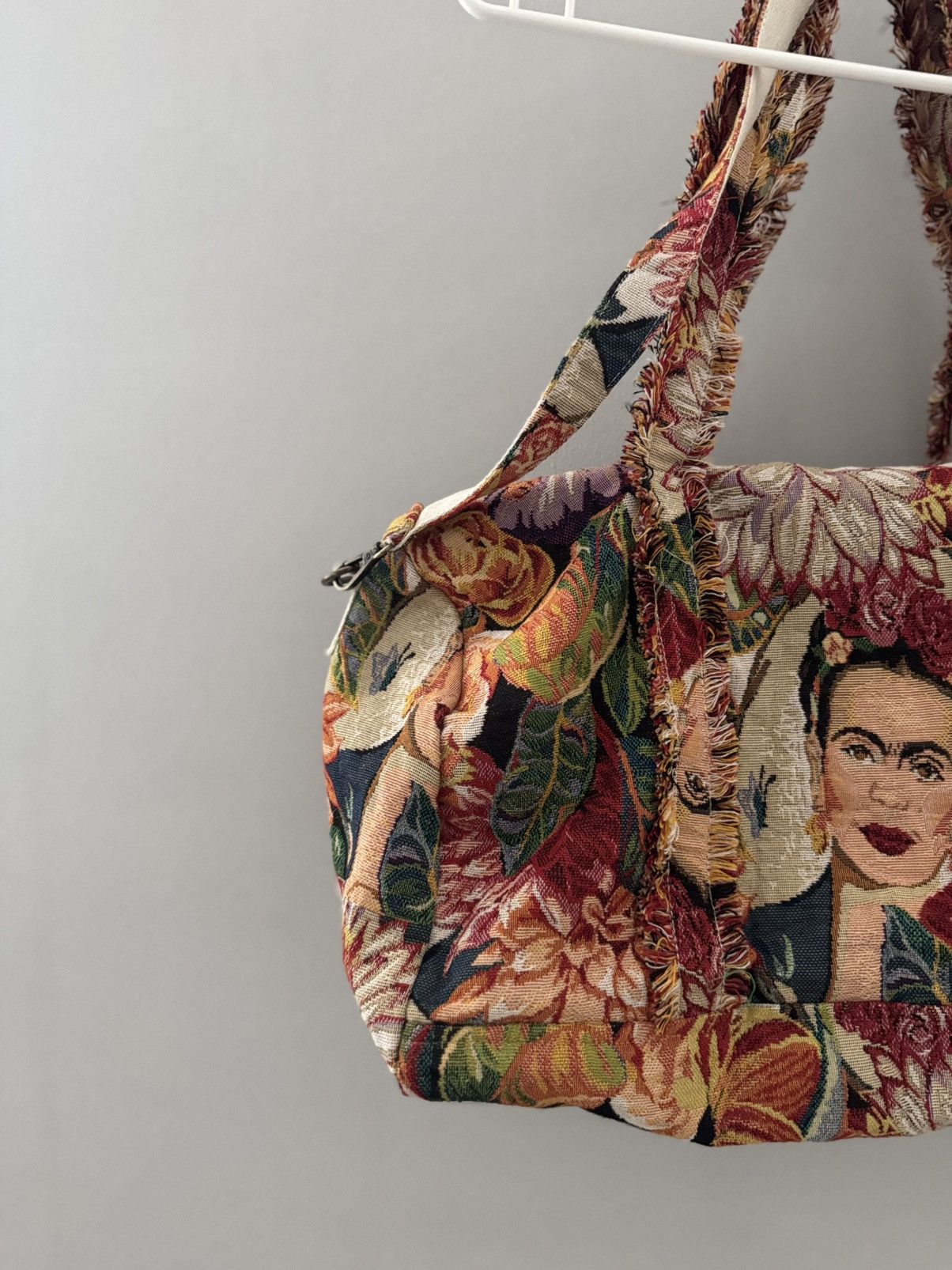 20471120 Very crazy bag Rework Cotton Frida Kahlo Painting Tote Bag Size ONE SIZE - 3 Thumbnail