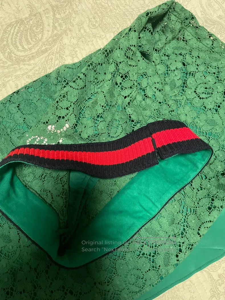 Gucci Gucci Green lace skirt Size 26" / US 2 / IT 38 - 2 Thumbnail