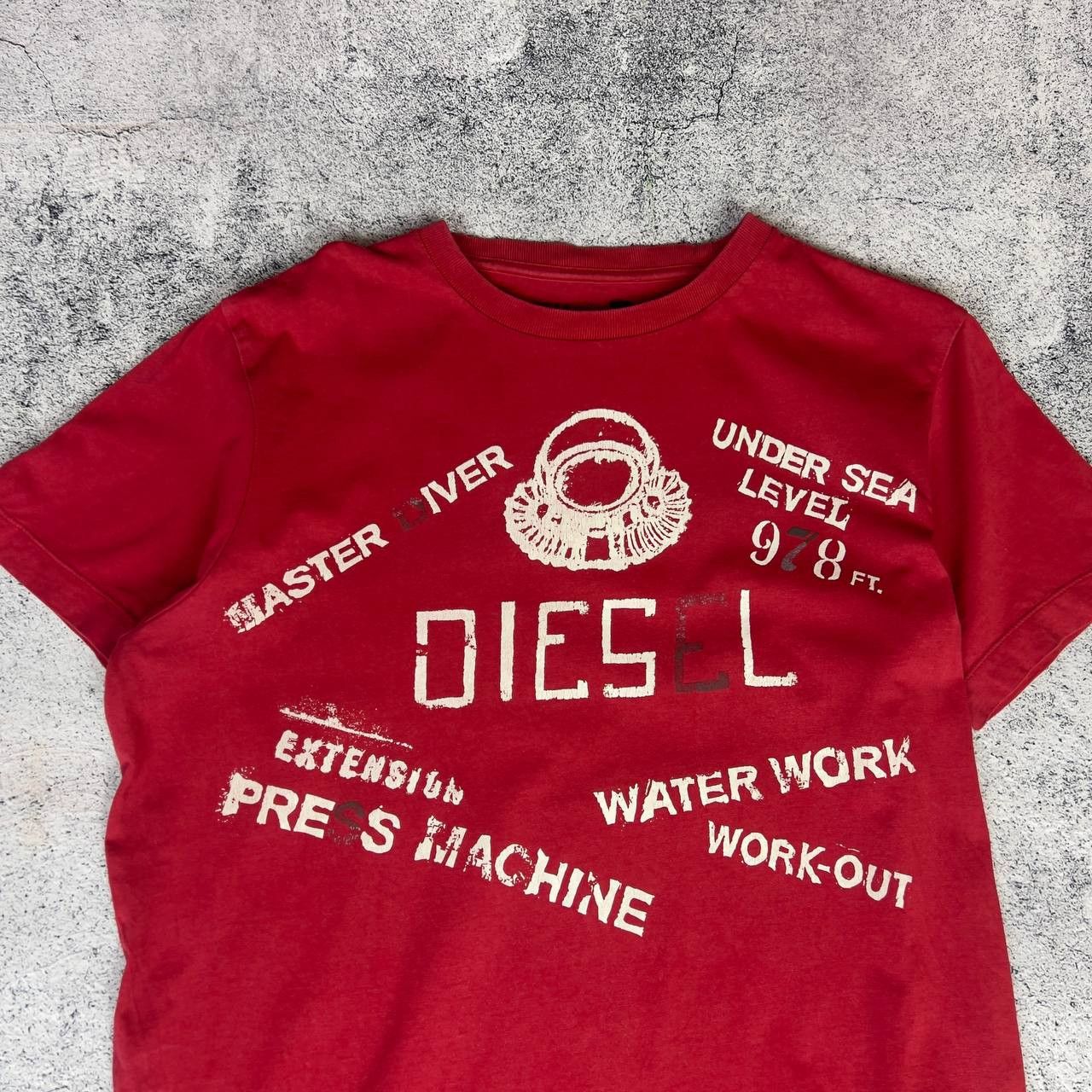 Diesel Diesel Tee Men's Size L Red Cotton Short Sleeve` Size US L / EU 52-54 / 3 - 3 Thumbnail