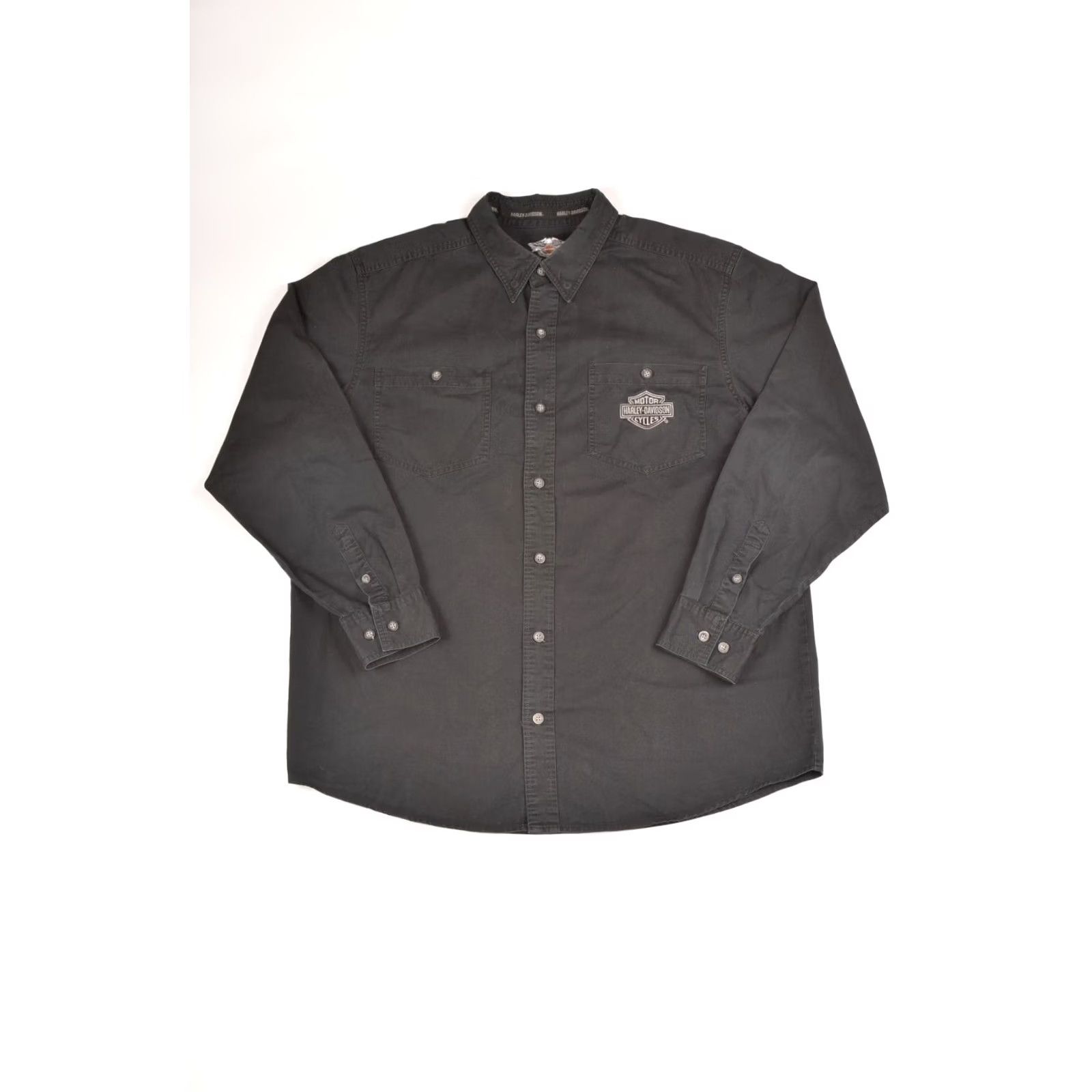 Harley Davidson Harley-Davidson Woven Tonal Flames Shirt Big Back Logo 99072-12VM XL Black Mens Button-Up Long Sleeve Cotton Size US XL / EU 56 / 4 - 4 Thumbnail