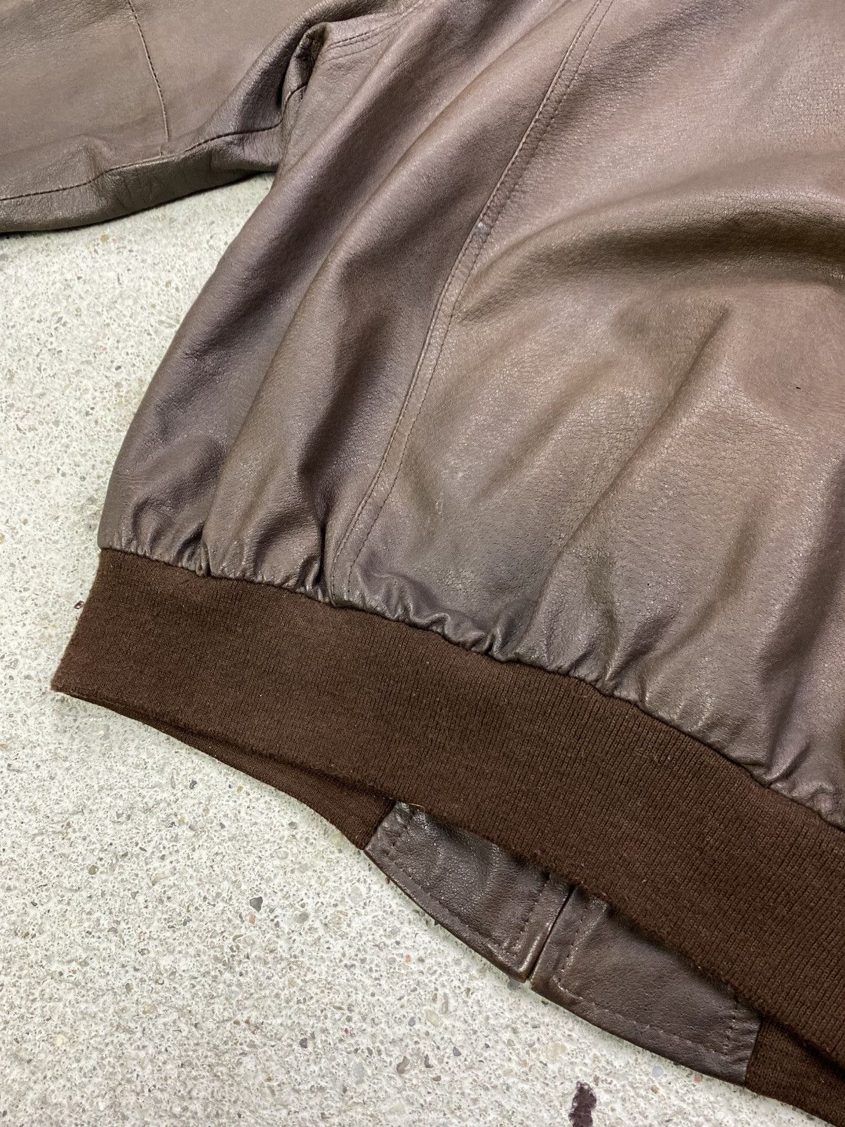 Japanese Brand Vintage leather bomber jacket avant garde cropped brown Size US L / EU 52-54 / 3 - 6 Thumbnail