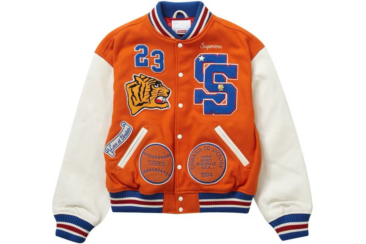 Supreme Tiger Varsity Jacket (M) FW23 Orange