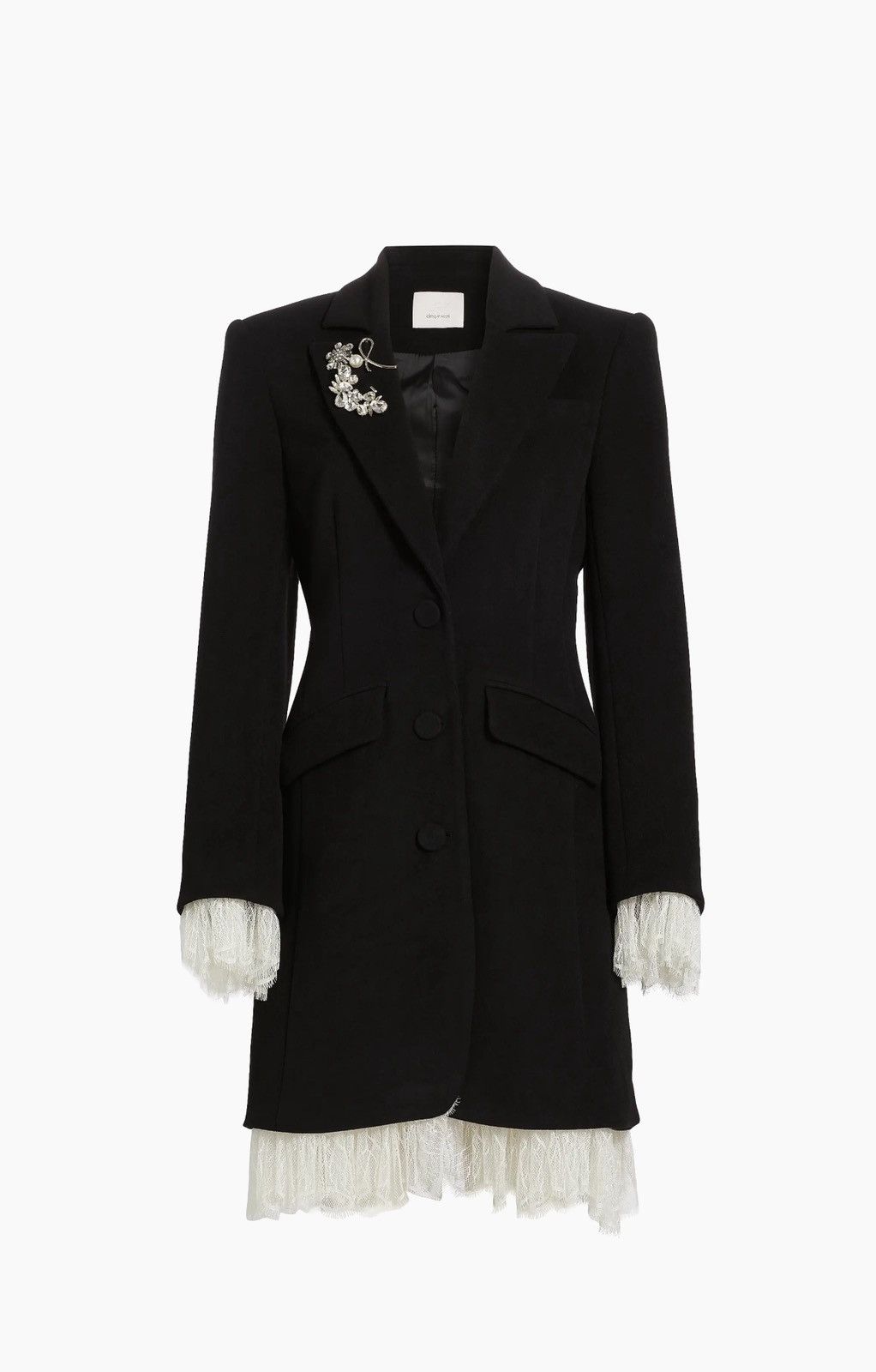 Cinq a Sept Cinq à Sept Roxie Lace-Trim Tailored Coat size S Size S / US 4 / IT 40 - 1 Thumbnail