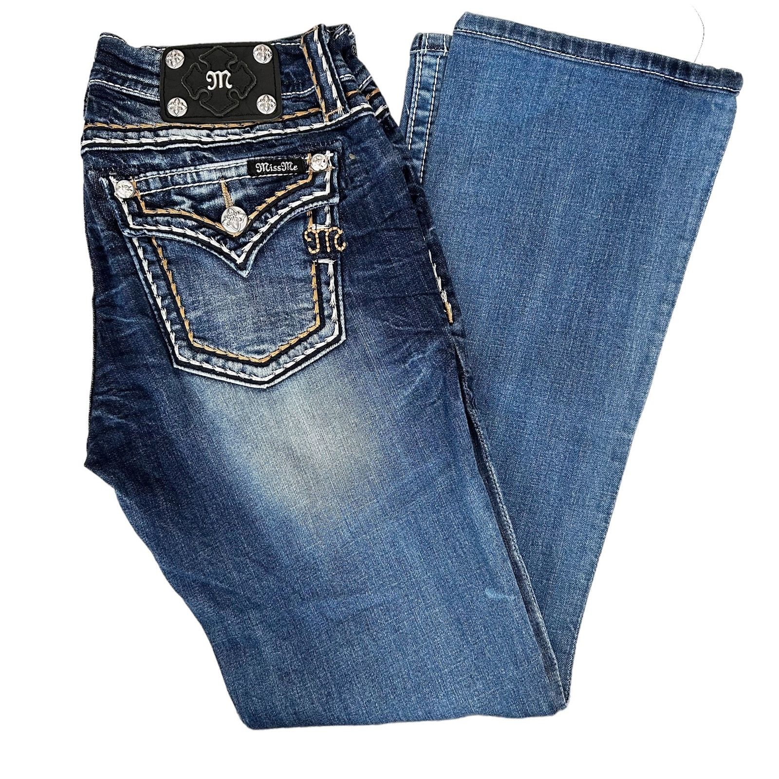 Miss Me Miss Me Signature Boot Cut Flap Pocket Jeans Sz 28 Size 28" / US 6 / IT 42 - 9 Thumbnail
