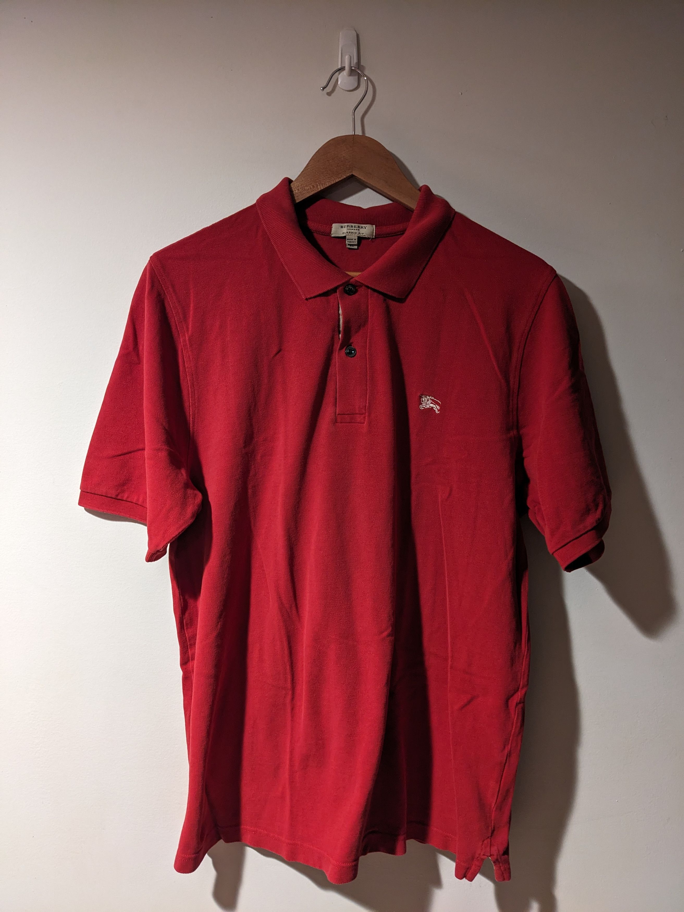 Burberry London Classic Fit Red X-Large Polo Shirt