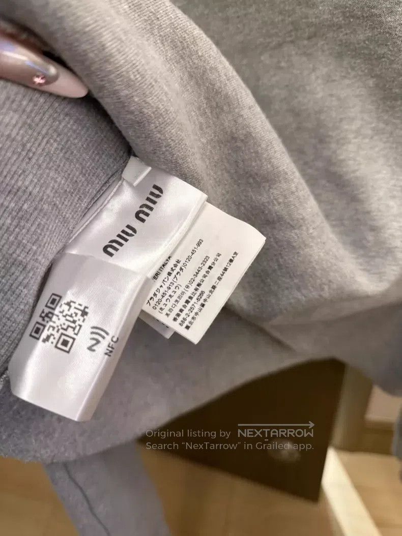 Miu Miu Miu Miu Size XS Embroidered logo gray sailor suit sweater Size XS / US 0-2 / IT 36-38 - 4 Thumbnail