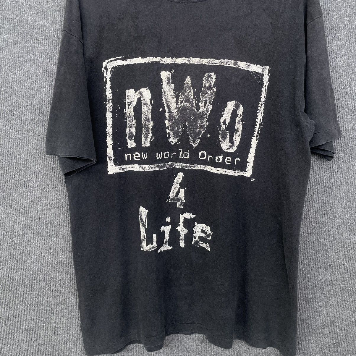 Vintage × WCW/nWo Vintage 1990s NWO New World Order 4 Life Faded T Shirt Size US XL / EU 56 / 4 - 2 Thumbnail