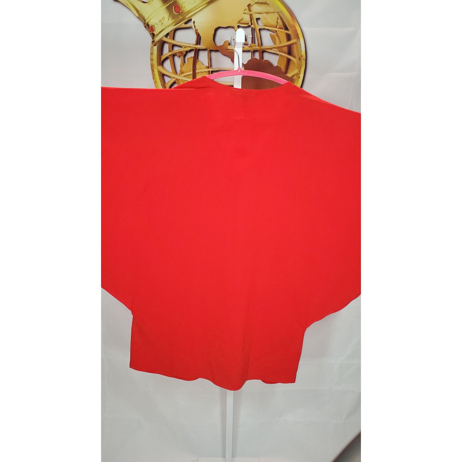 Other Sharagano Red V-Neck Flowing Batwing Sleeve Dress Size 10 Size L / US 10 / IT 46 - 3 Thumbnail
