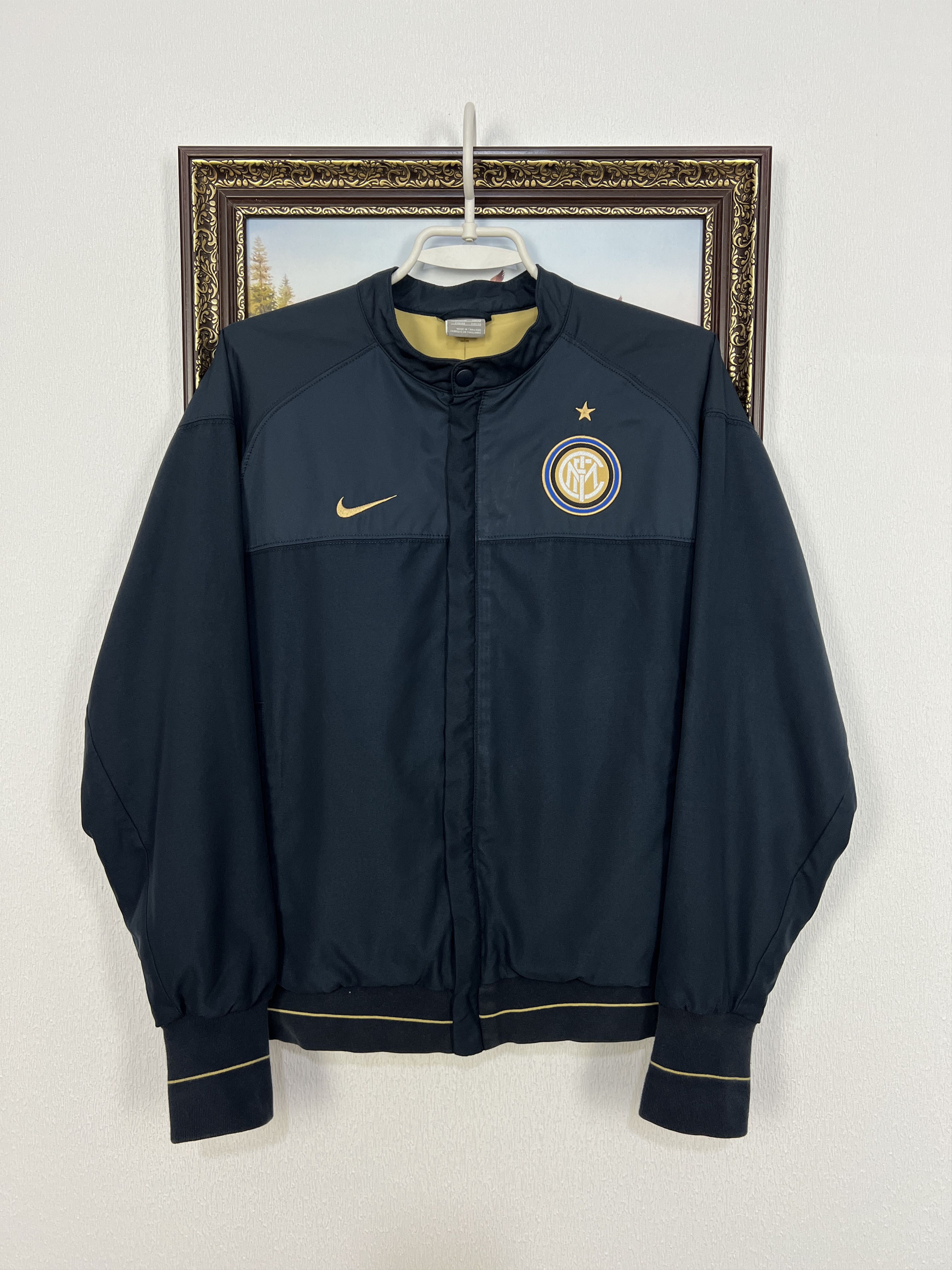 Vintage Inter Milan Football Jacket Bomber Mens Track Top
