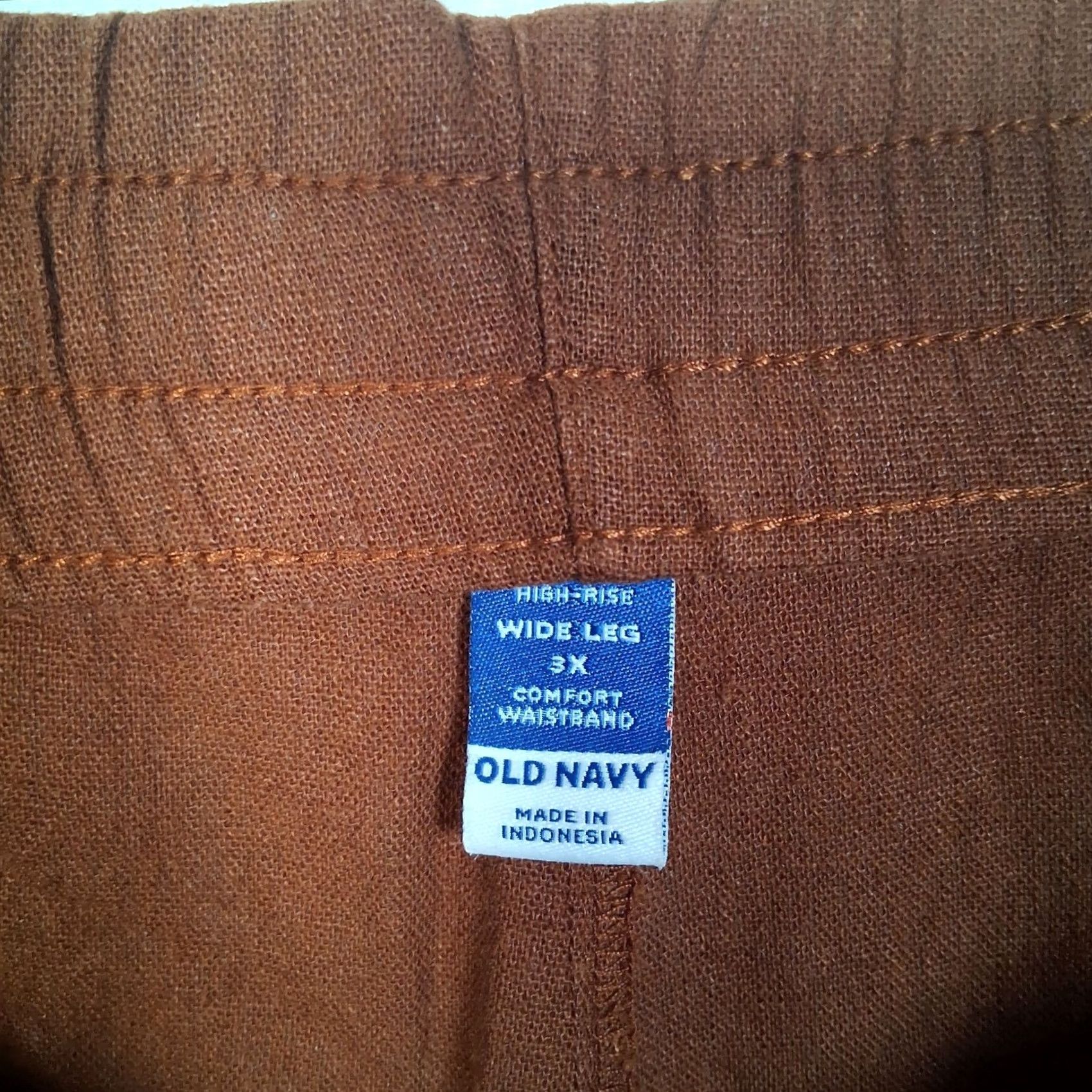 Old Navy VINTAGE Old Navy Wide Leg Pants 3X Plus Size Linen Blend High Rise Brown Women Pants Bohemian-Classic-Cozy Plus Size Womens Size 40" / US 18 - 6 Thumbnail