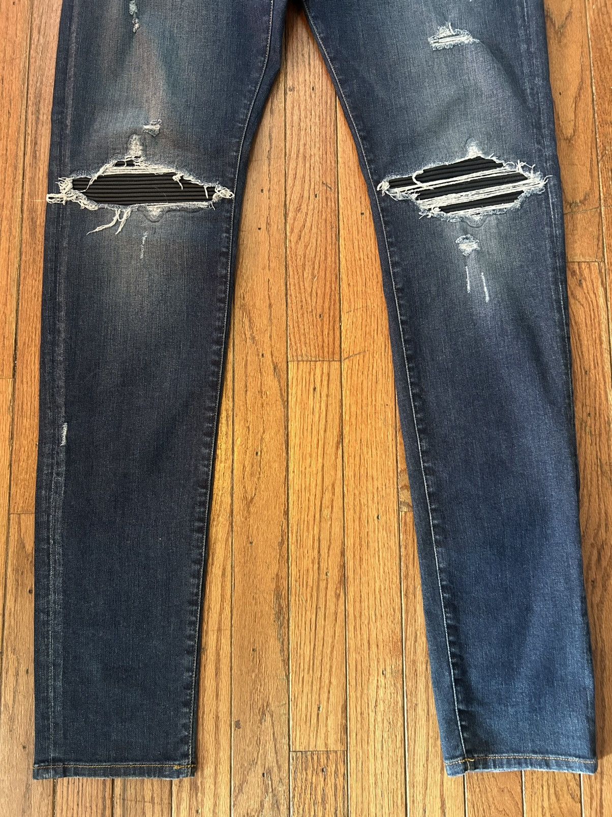 Amiri Amiri Light Blue MX1 Distressed Skinny Jeans - Size 38 Size US 38 / EU 54 - 4 Thumbnail