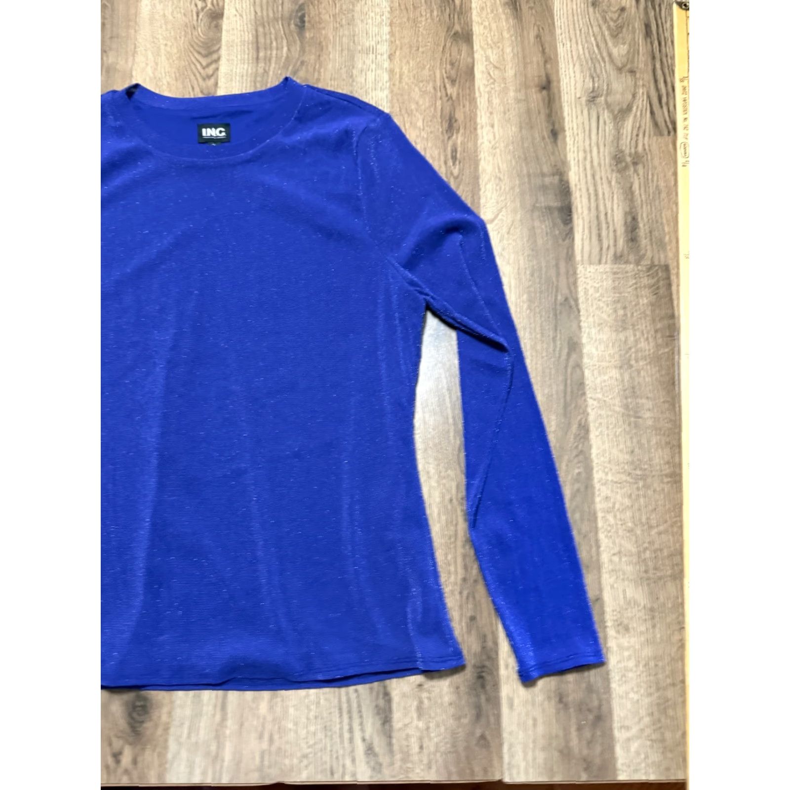 Vintage INC International Concepts Shirt Women's Size XL Blue Sparkly Long Sleeve Size XL / US 12-14 / IT 48-50 - 4 Thumbnail