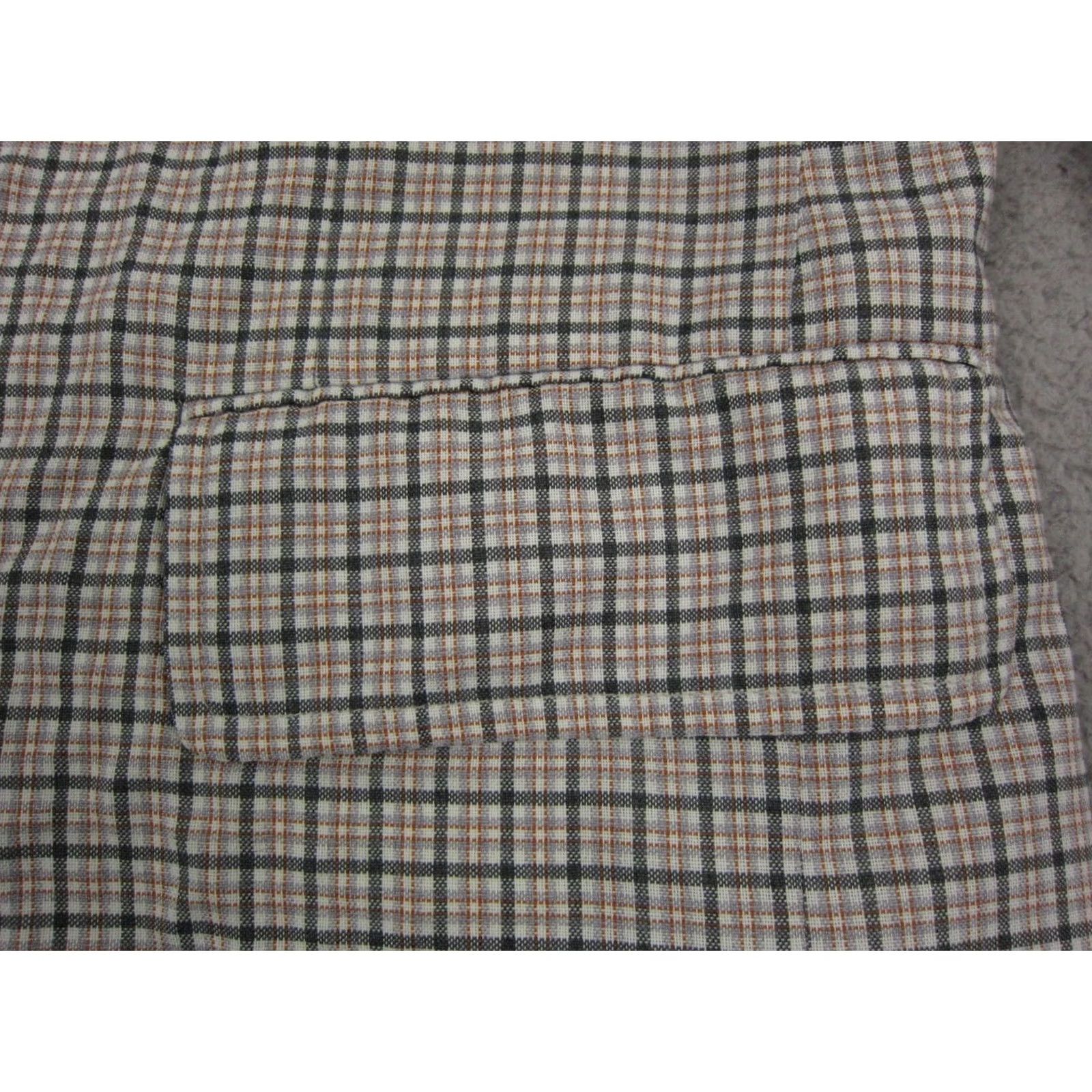 Vintage Vintage Palm Beach Blazer Mens 42 Gray Plaid Tuxedo Coat Two-Button 80s 90s Shirt Mens Size 42R - 4 Thumbnail