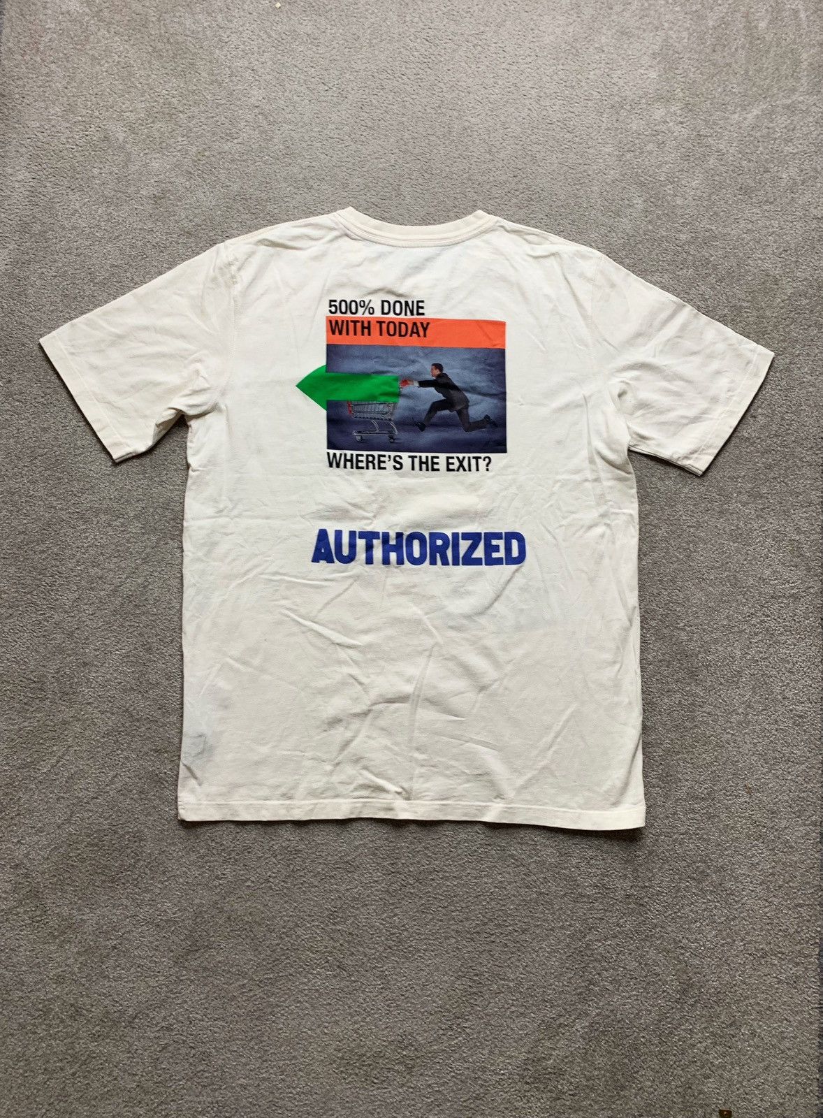 Designer Heron Preston x A.F. White Graphic Tee Oversize Minimalist Size US L / EU 52-54 / 3 - 2 Thumbnail