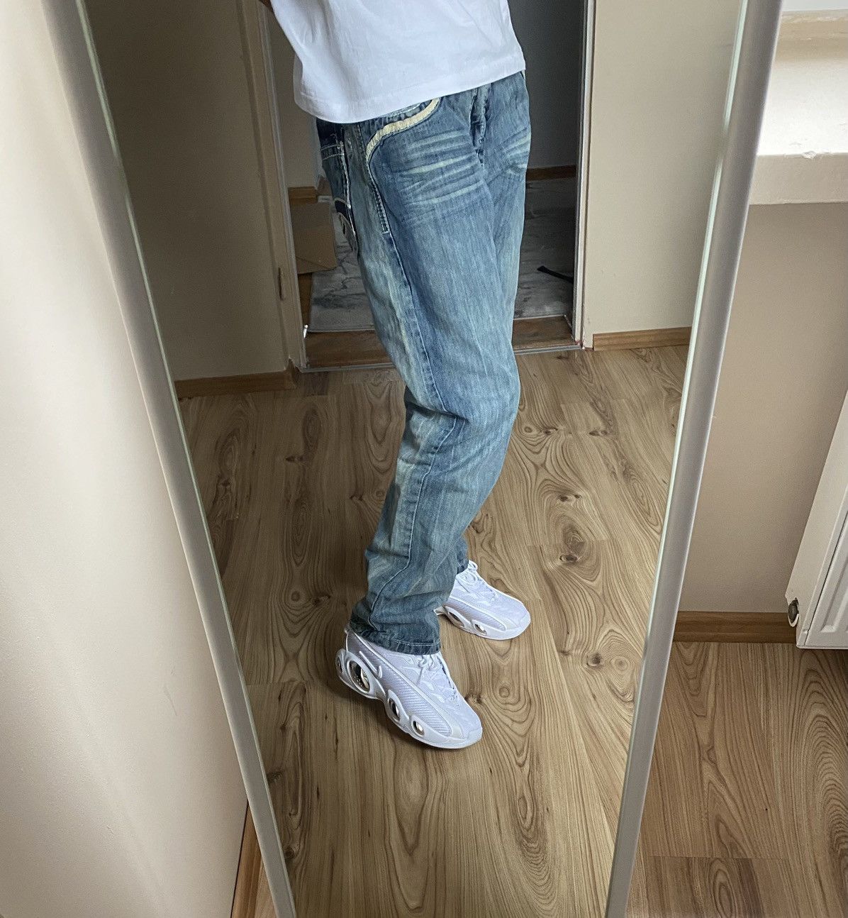 Affliction × True Religion × Vintage Project Mayhem vintage look washed denim straight pants Size US 36 / EU 52 - 2 Thumbnail