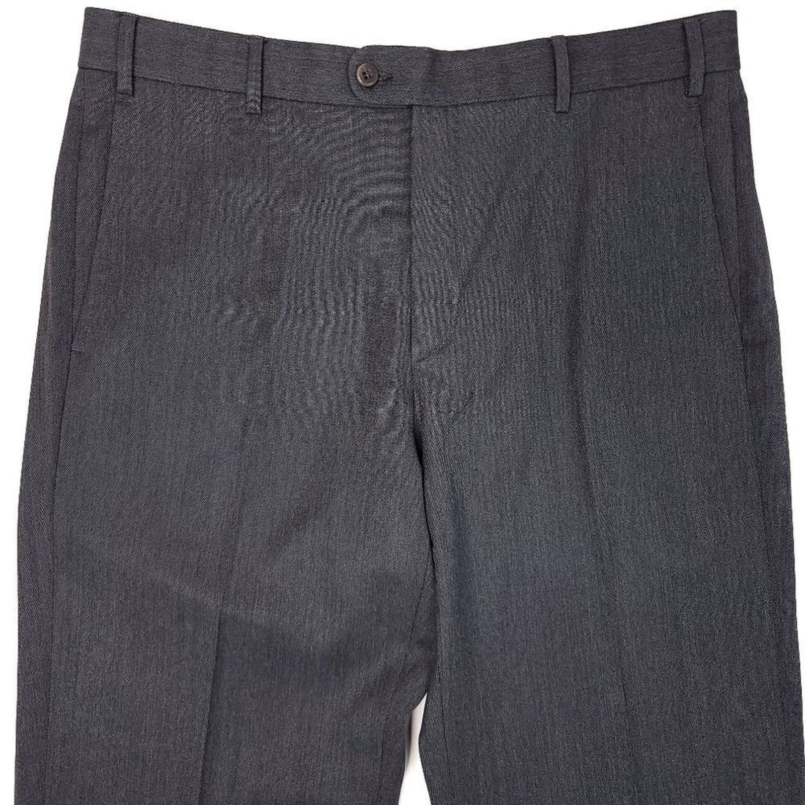 Zanella Zanella Todd Pleated Dress Pants Mens 36x32 Grey 100% Wool Size US 36 / EU 52 - 2 Thumbnail