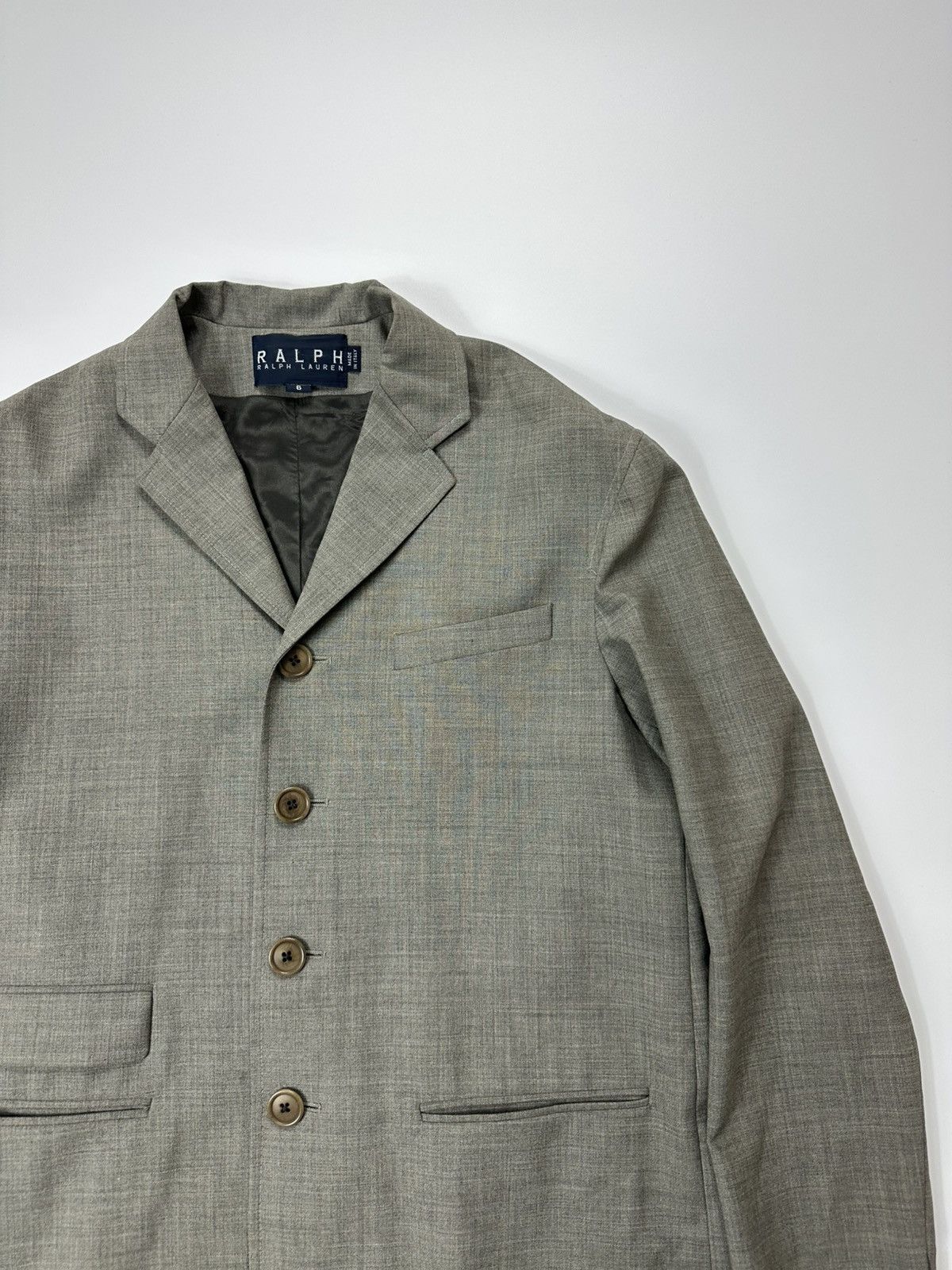 Polo Ralph Lauren Polo Ralph Lauren Wool Blazer Men's Gray Made In Italy Size 46R - 4 Thumbnail