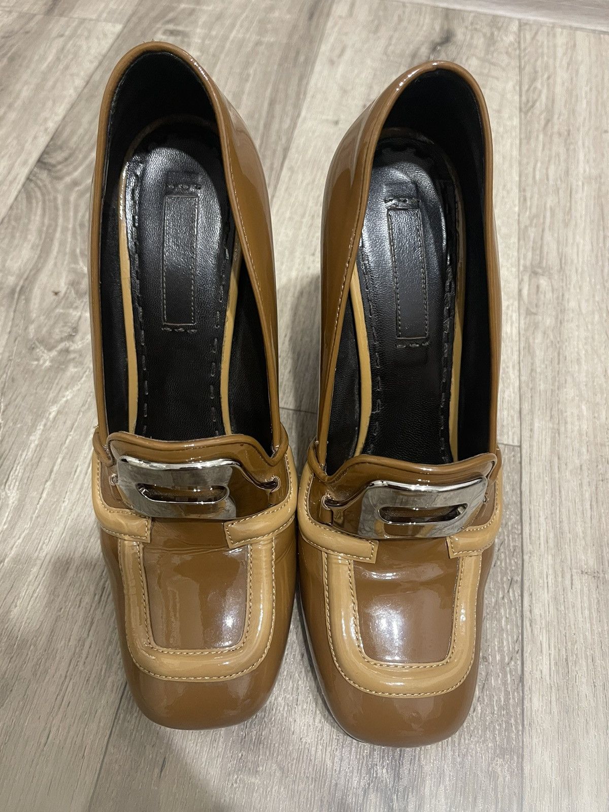 Prada PRADA CALZATURE DONNA PATENT LEATHER HEELS CAMELLO SIZE 39 Size US 9 / IT 39 - 12 Thumbnail