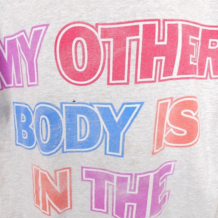 Vintage Vintage My Other Body T Shirt Womens Size 2X Gray 90s Sleep Size XXL / US 16-18 / IT 52-54 - 2 Thumbnail
