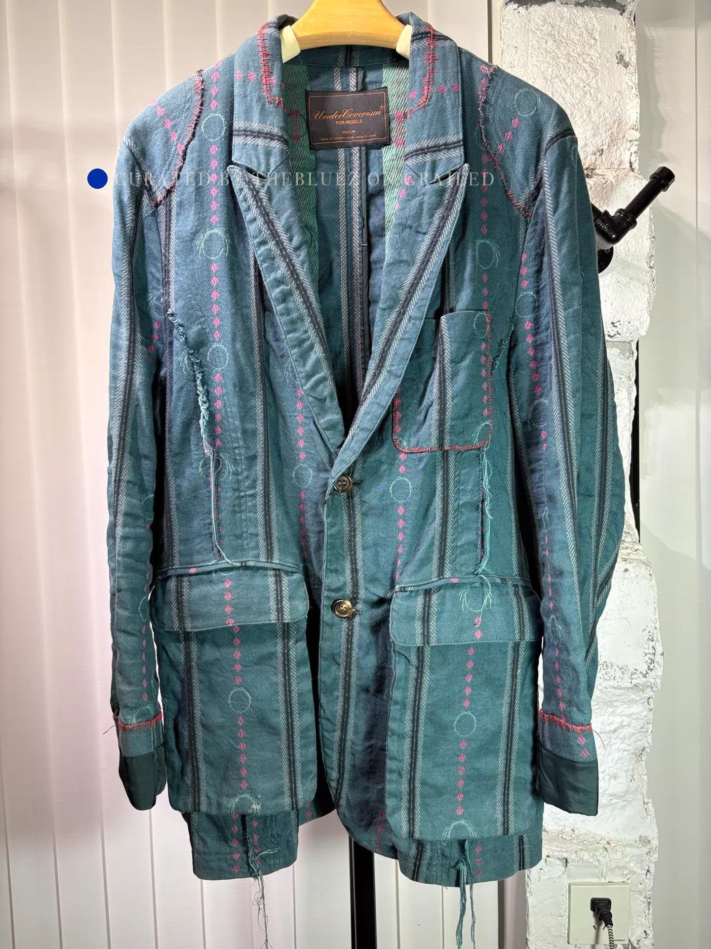 Undercover Frayed Blue Embroidered Jacket Size US M / EU 48-50 / 2 - 1 Thumbnail