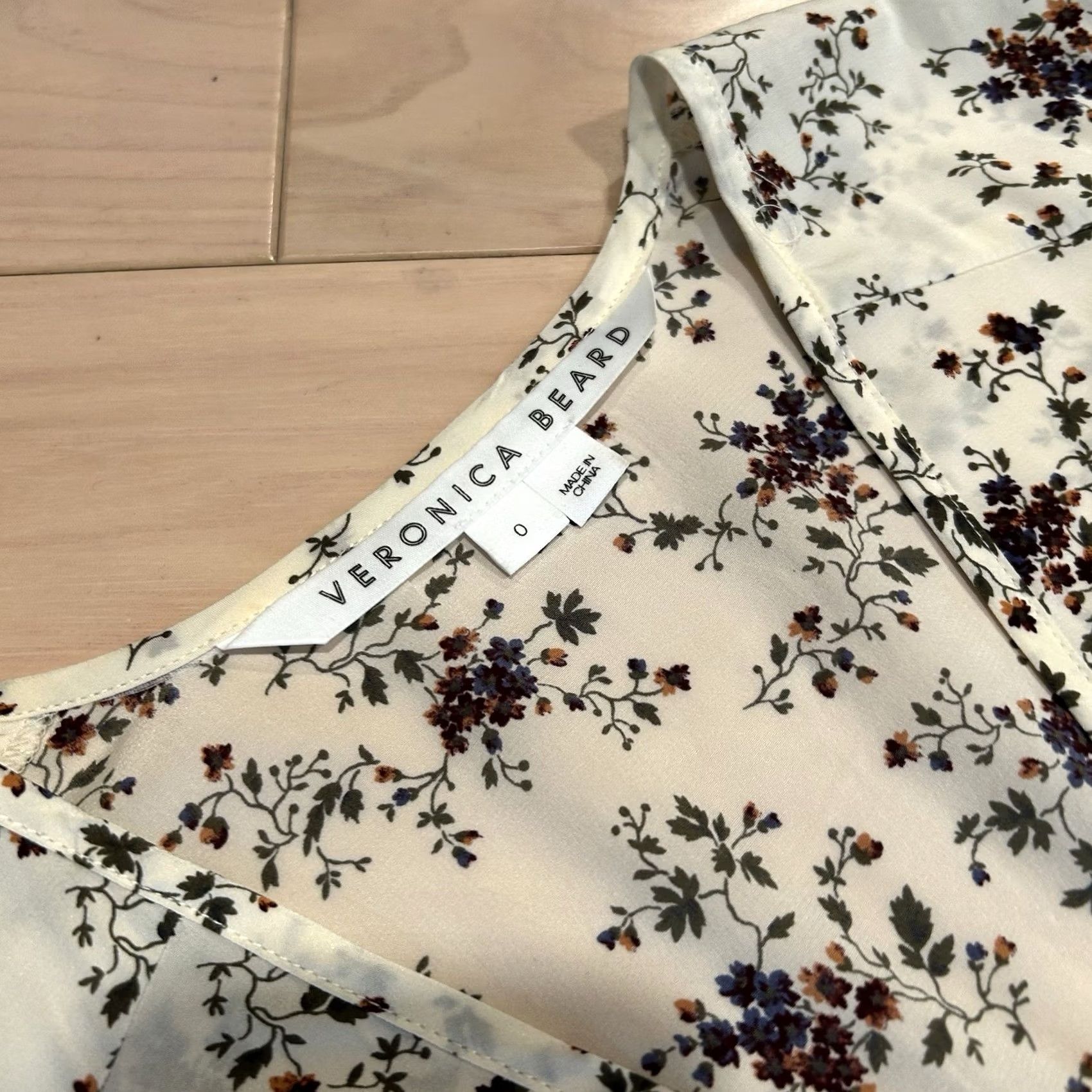 Veronica Beard Veronica Beard Riggins Floral Silk Crepe Flounce Hem Mini Dress Women’s 0 Size XS / US 0-2 / IT 36-38 - 4 Thumbnail