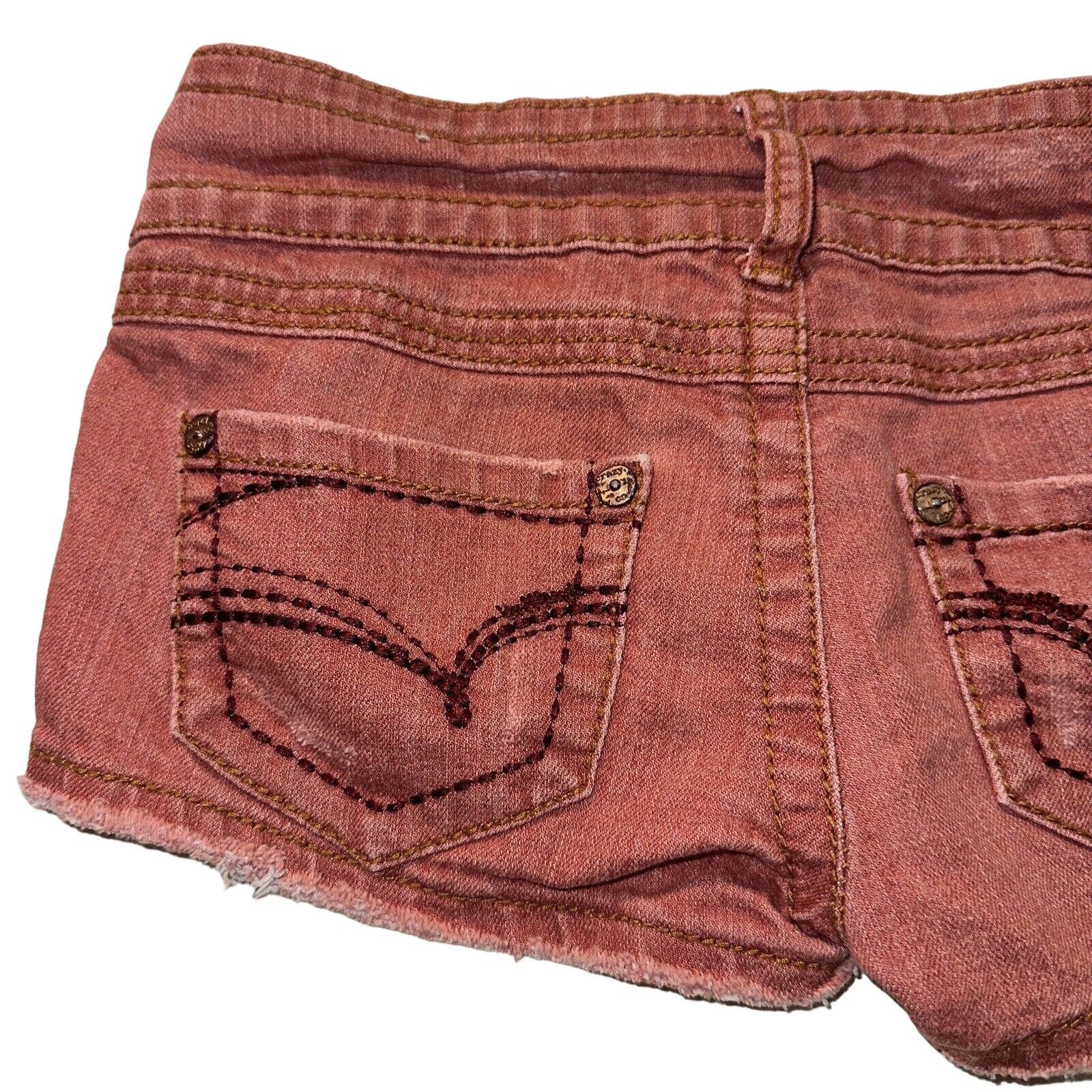 King Baby Studio Dollhouse Denim Shorts Red Distressed Size 1 Zip Fly 5pocket Size 25" / US 0 / IT 36 - 11 Thumbnail