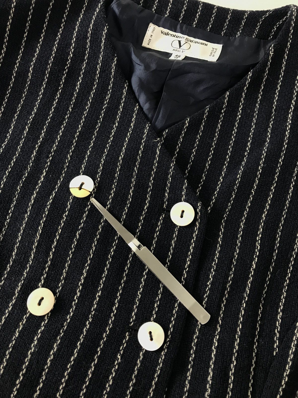 Valentino Valentino Garavani Pinstripe Double Breasted Blazer Coat Size M / US 6-8 / IT 42-44 - 13 Thumbnail